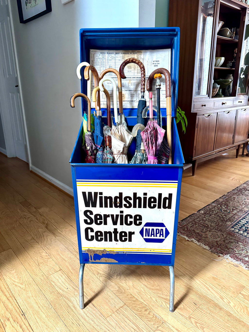 Vtg Napa Windshield Wiper Blade Service Cart | Industrial Umbrella Stand