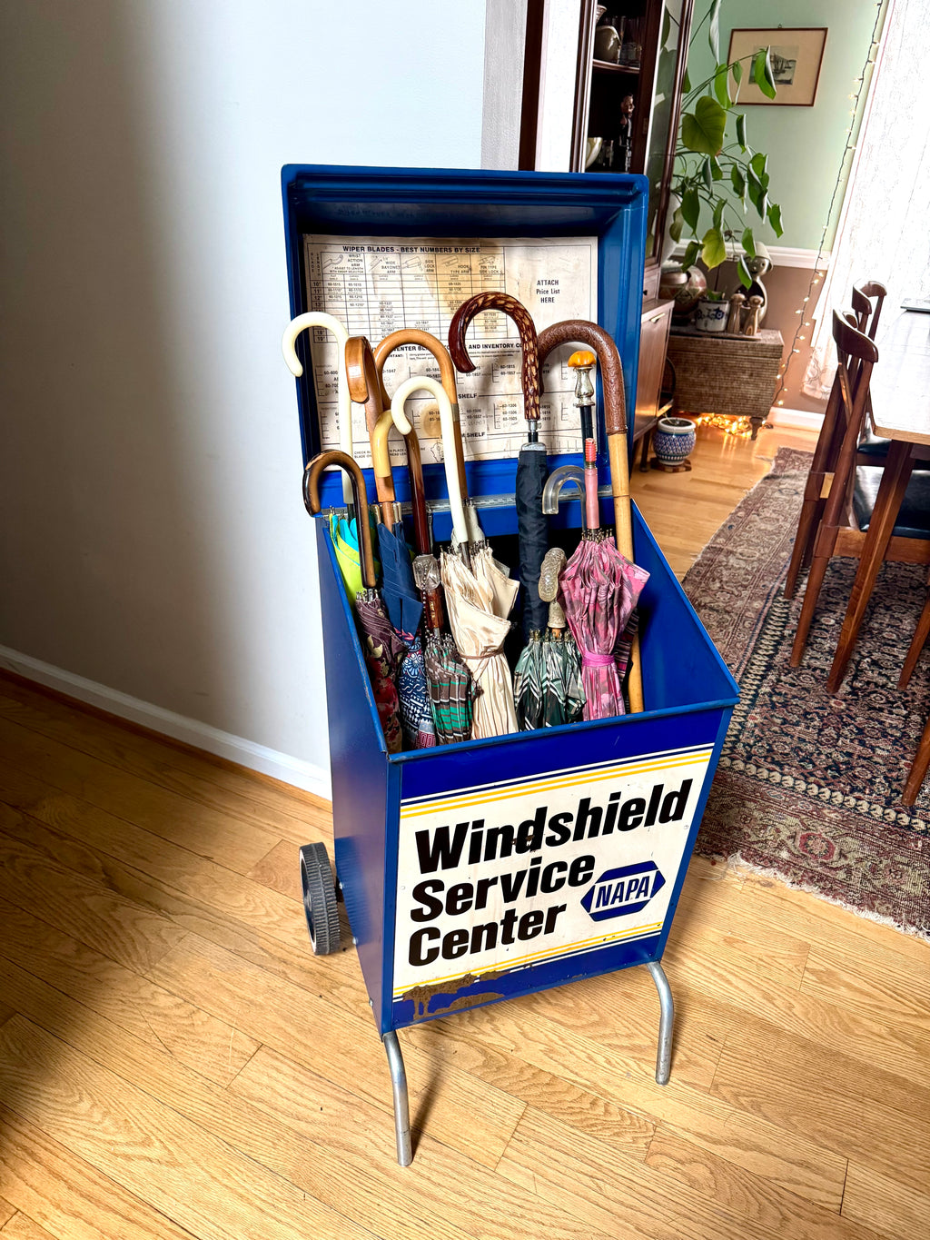 Vtg Napa Windshield Wiper Blade Service Cart | Industrial Umbrella Stand