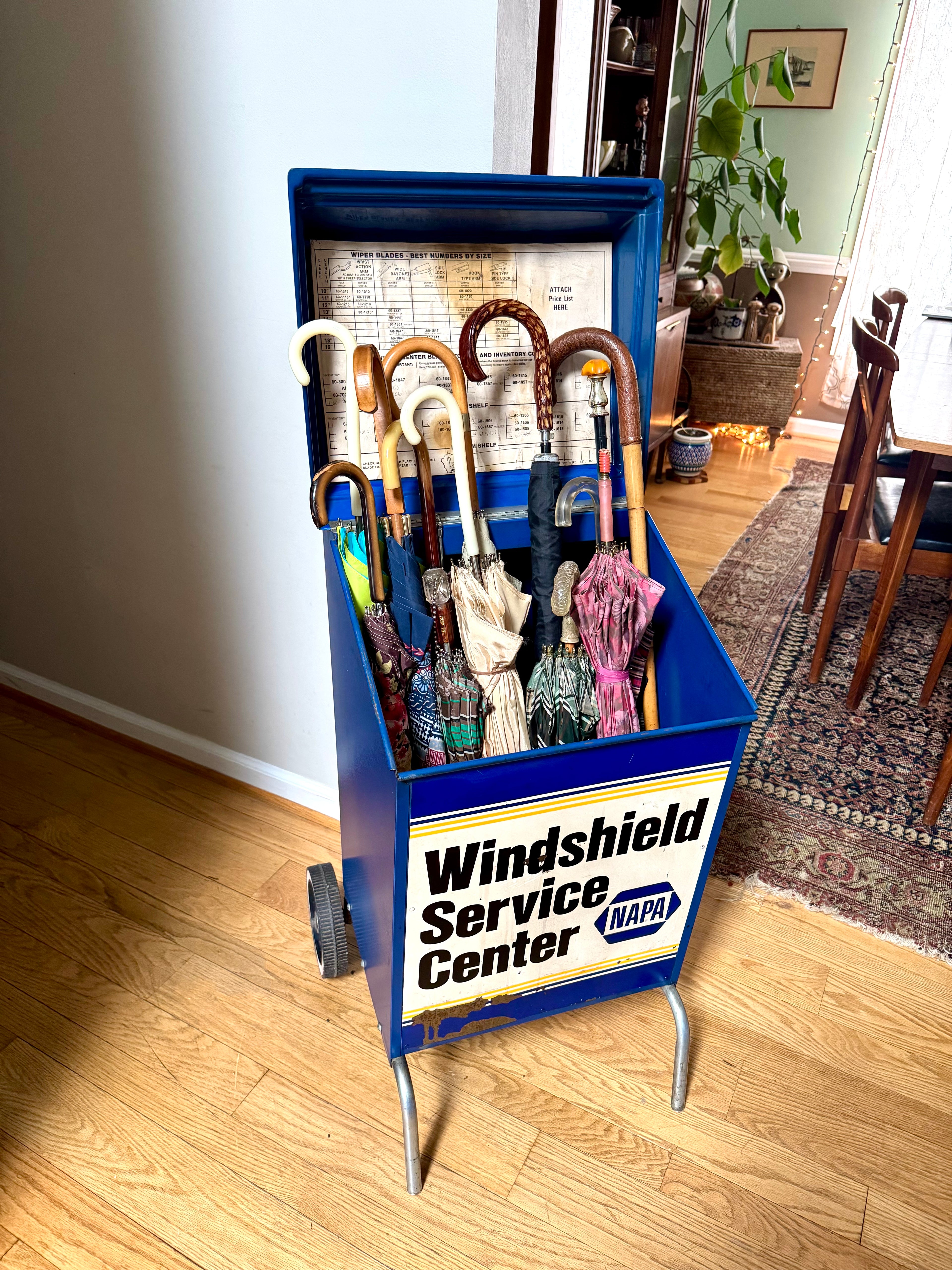 Vtg Napa Windshield Wiper Blade Service Cart | Industrial Umbrella Stand