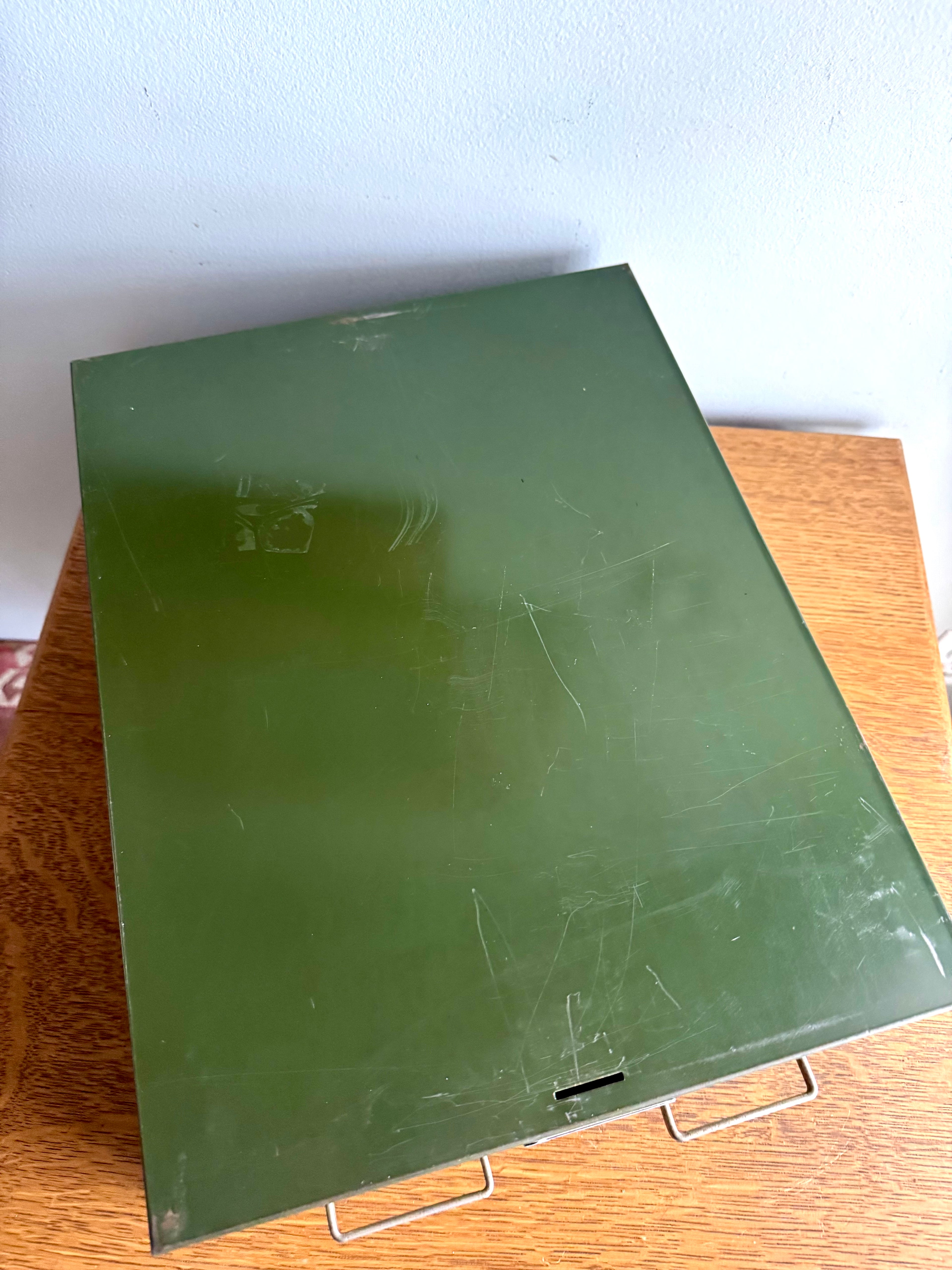 Vtg Rustic Green Steelmaster Cabinet | Green Metal Index Card Catalog | Double Drawer Storage | Industrial Storage Bin | Library Card Cabinet