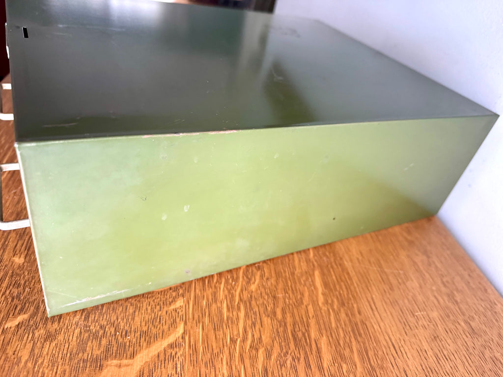 Vtg Rustic Green Steelmaster Cabinet | Green Metal Index Card Catalog | Double Drawer Storage | Industrial Storage Bin | Library Card Cabinet