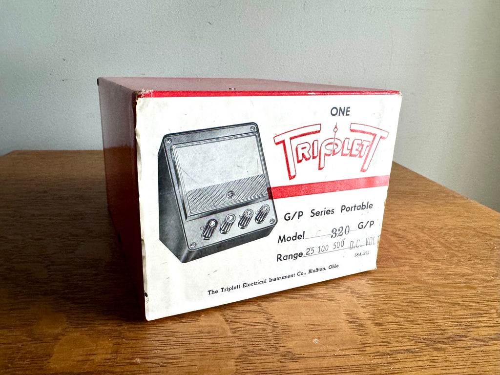 Vintage Triplett Portable DC Millivolts Meter | D.C. Millivolt Meter in Original Box | Vintage Analog Millivolt Gauge | Triplett Model 320 DC Voltage Gauge