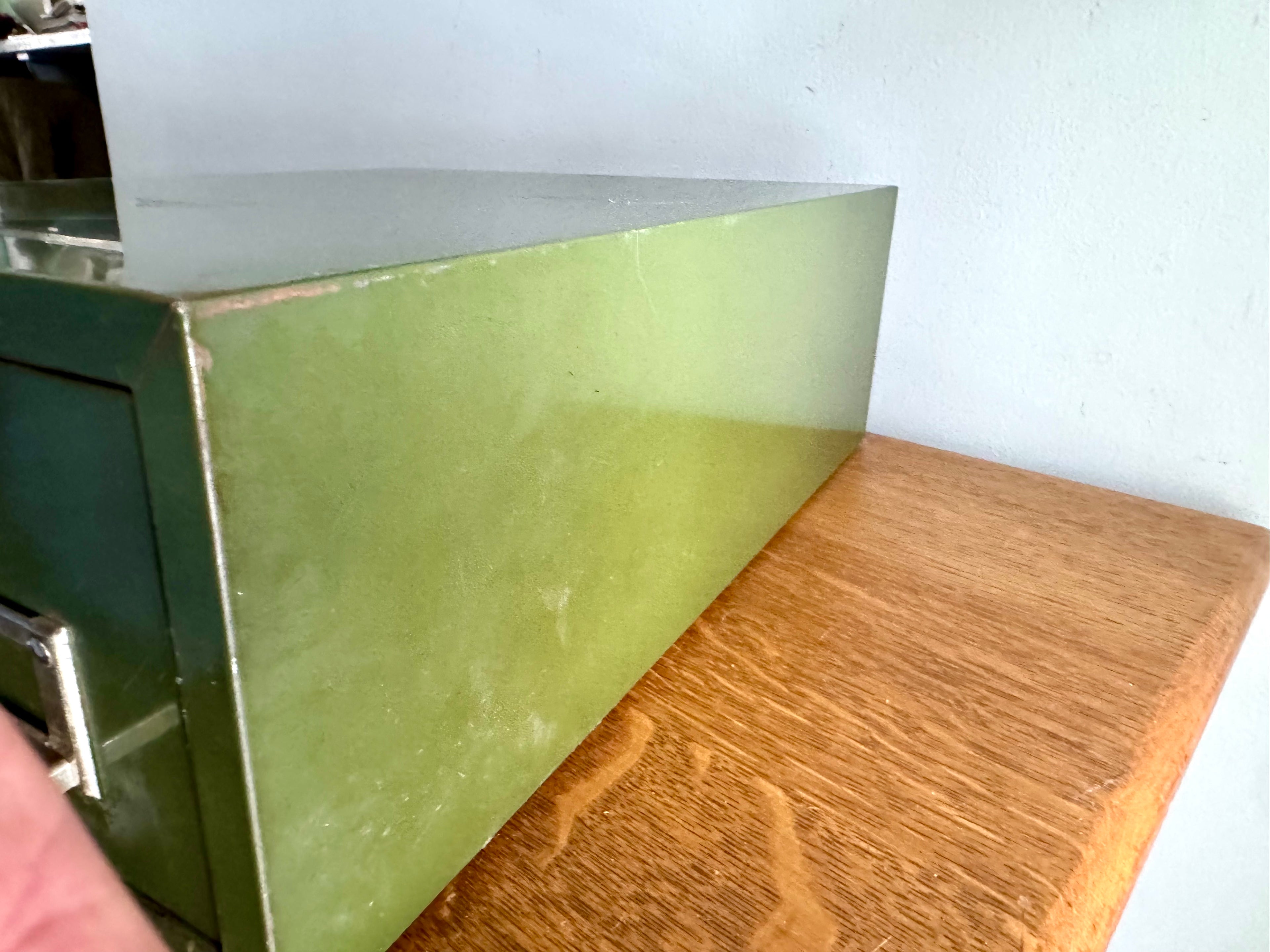Vtg Rustic Green Steelmaster Cabinet | Green Metal Index Card Catalog | Double Drawer Storage | Industrial Storage Bin | Library Card Cabinet