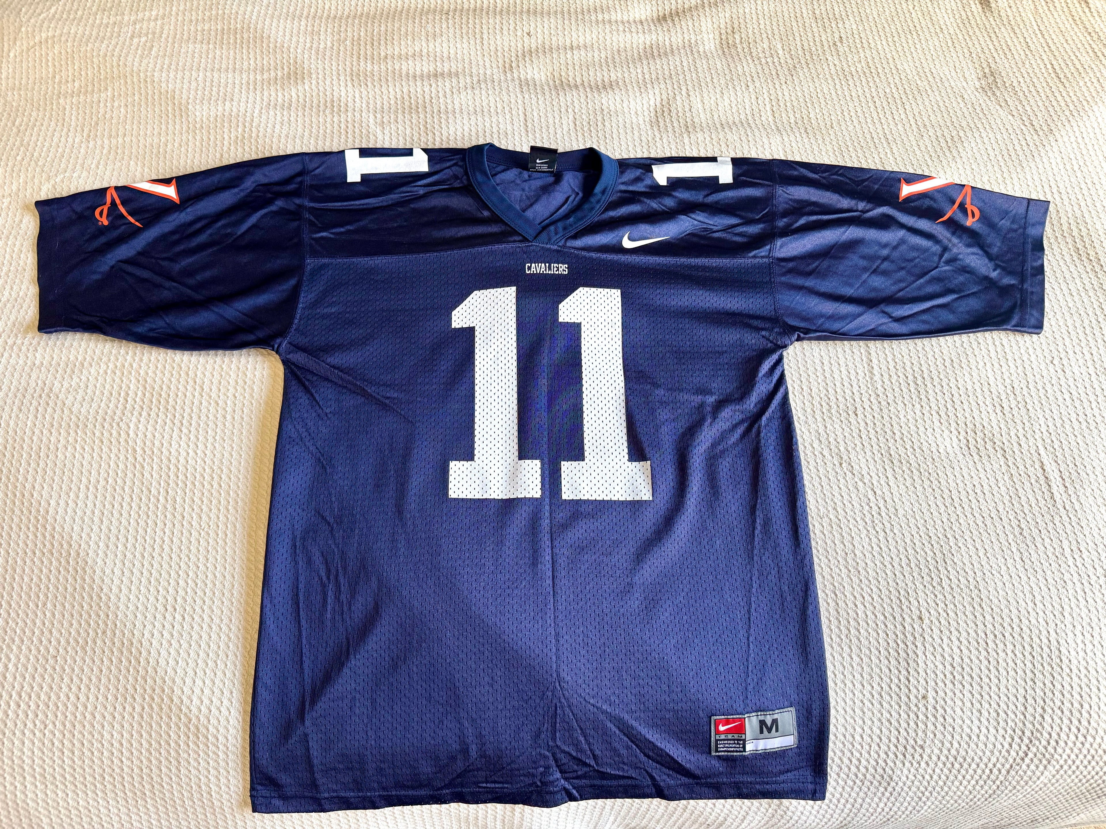 Vtg. Authentic Nike Virginia Cavaliers #11 Navy Jersey | Medium NCAA UVA Cavaliers Football Jersey