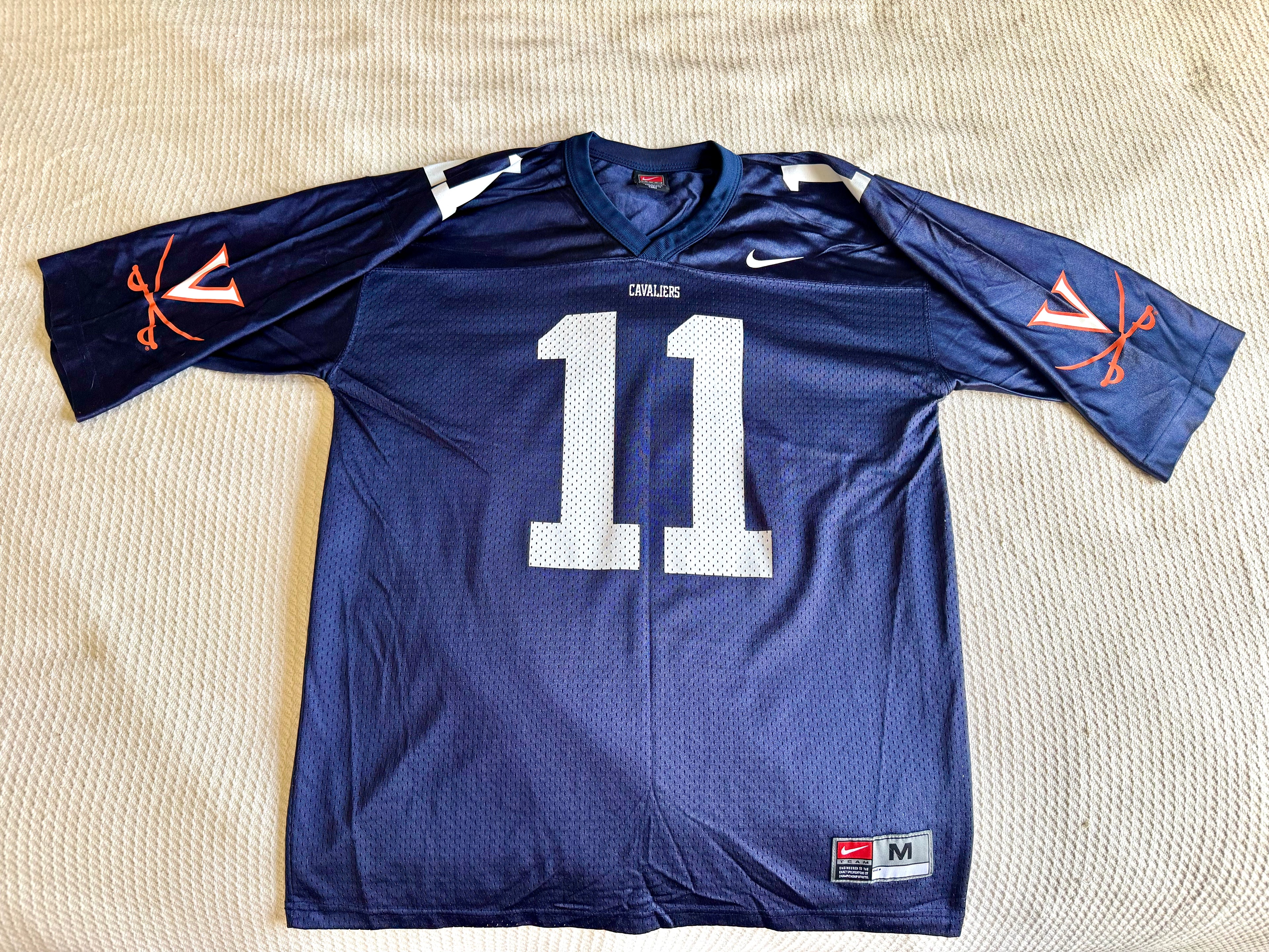 Vtg. Authentic Nike Virginia Cavaliers #11 Navy Jersey | Medium NCAA UVA Cavaliers Football Jersey