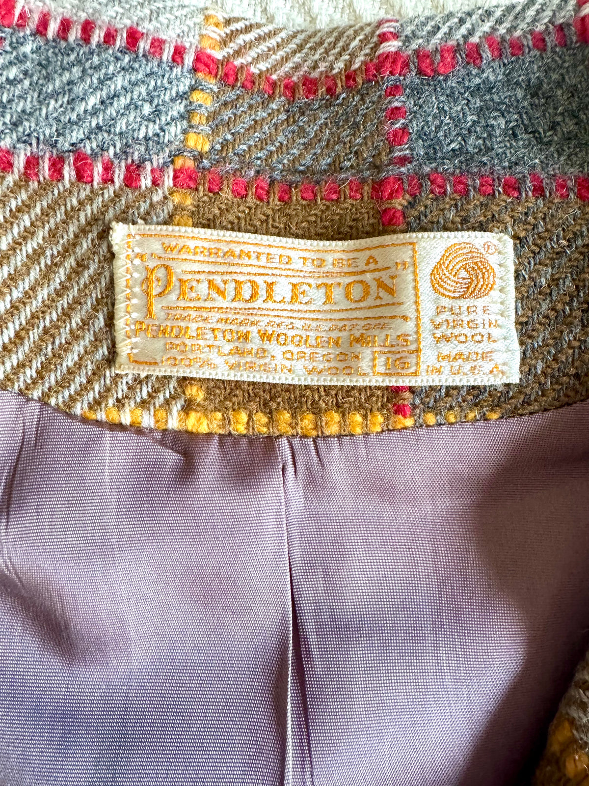 Vintage 60s Pendleton Plaid Wool Coat / Blazer Jacket ~ Pendleton Fitted Jacket