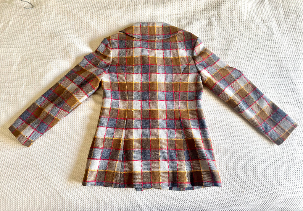 Vintage 60s Pendleton Plaid Wool Coat / Blazer Jacket ~ Pendleton Fitted Jacket