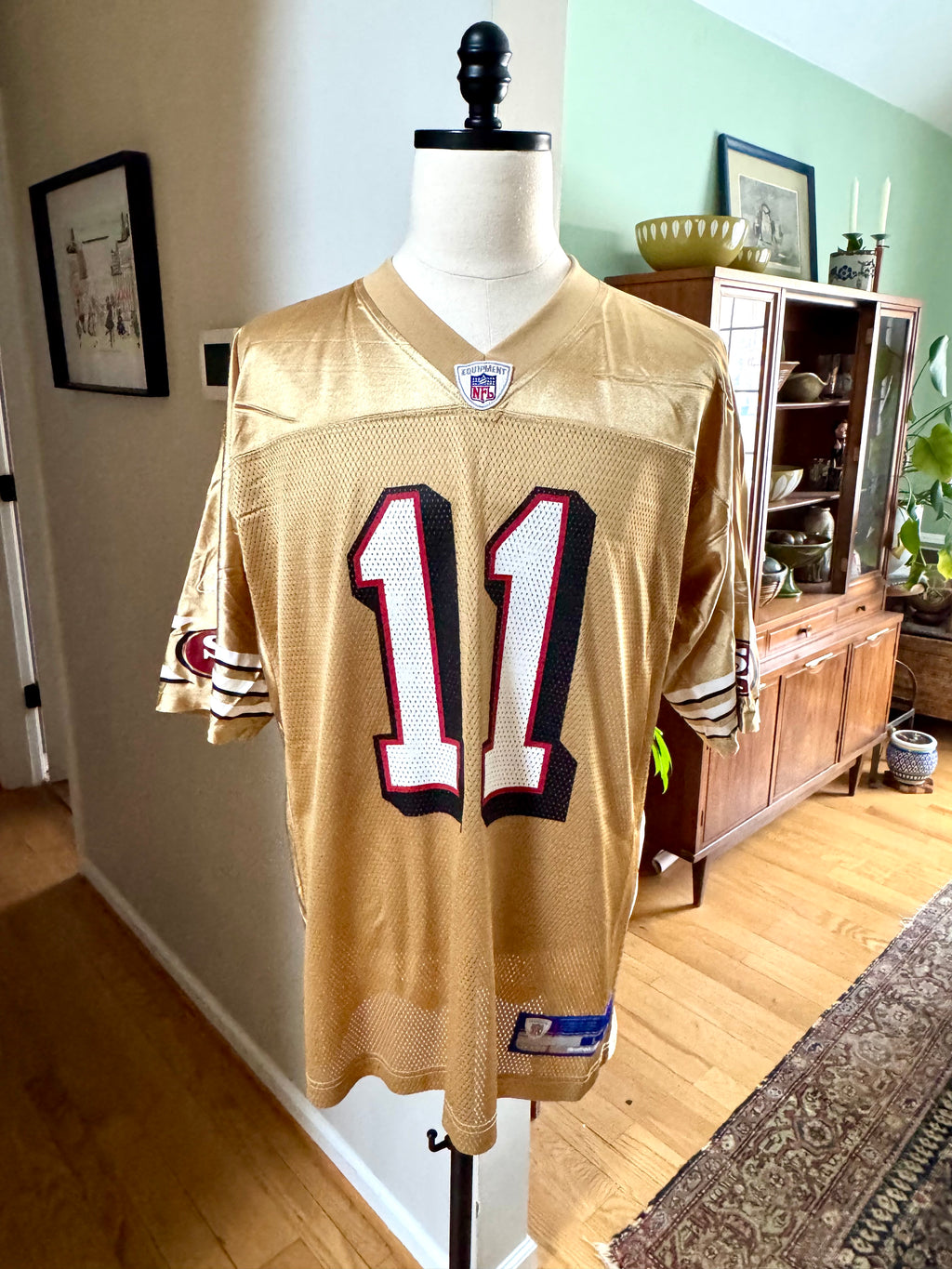 San Francisco 49ers Gold Jersey Mens (L) NFL Football Alex Smith 11 Reebok
