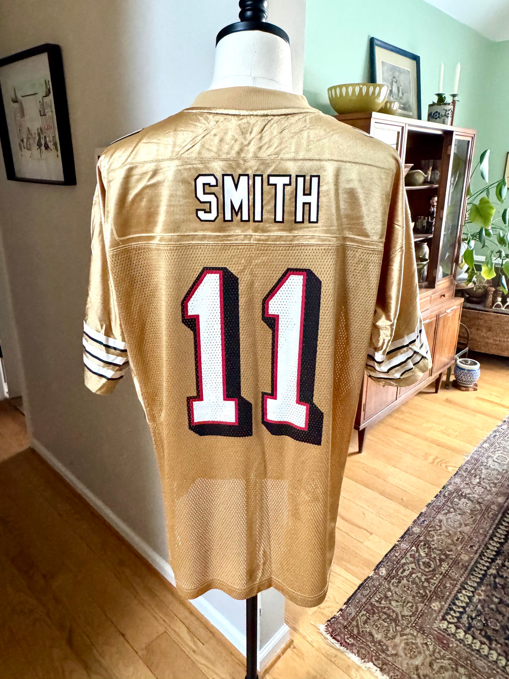 San Francisco 49ers Gold Jersey Mens (L) NFL Football Alex Smith 11 Reebok
