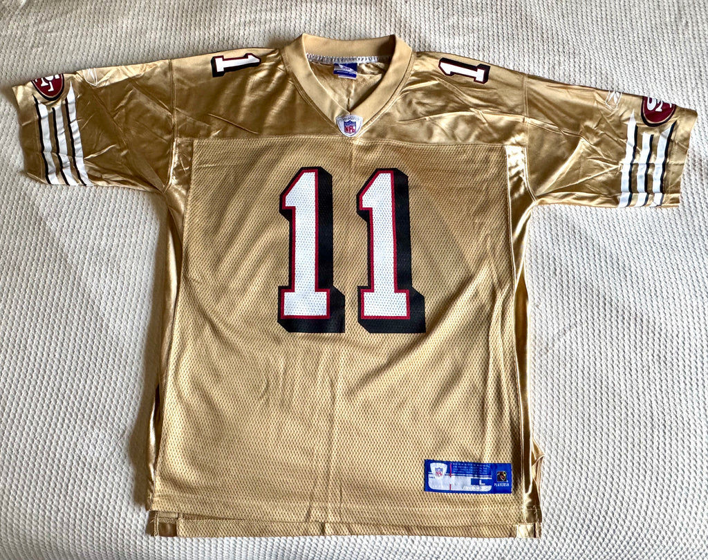 San Francisco 49ers Gold Jersey Mens (L) NFL Football Alex Smith 11 Reebok