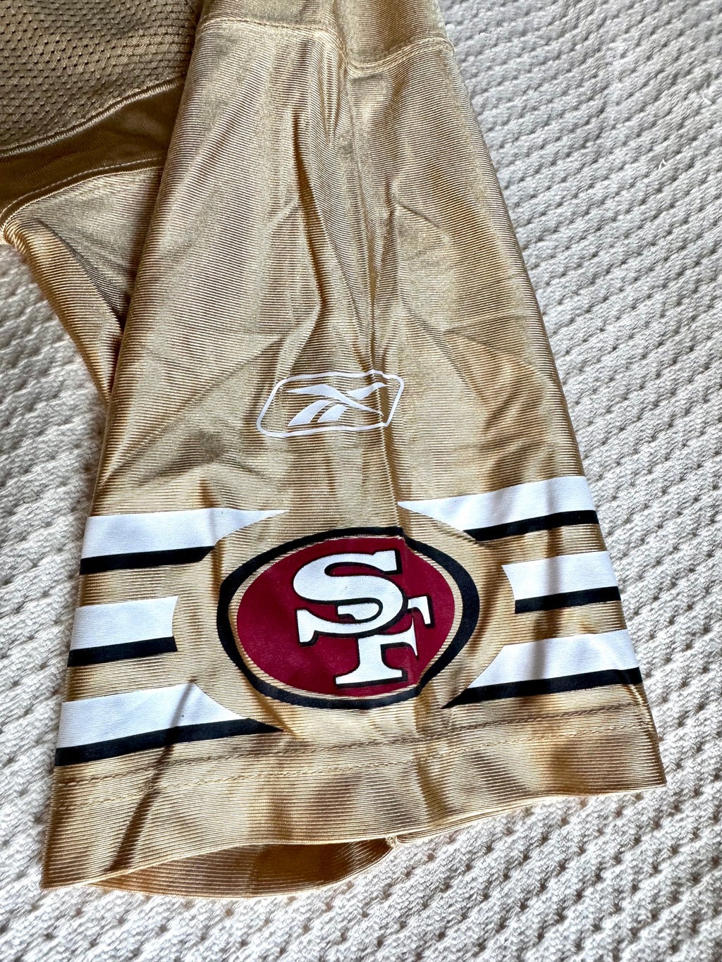 San Francisco 49ers Gold Jersey Mens (L) NFL Football Alex Smith 11 Reebok
