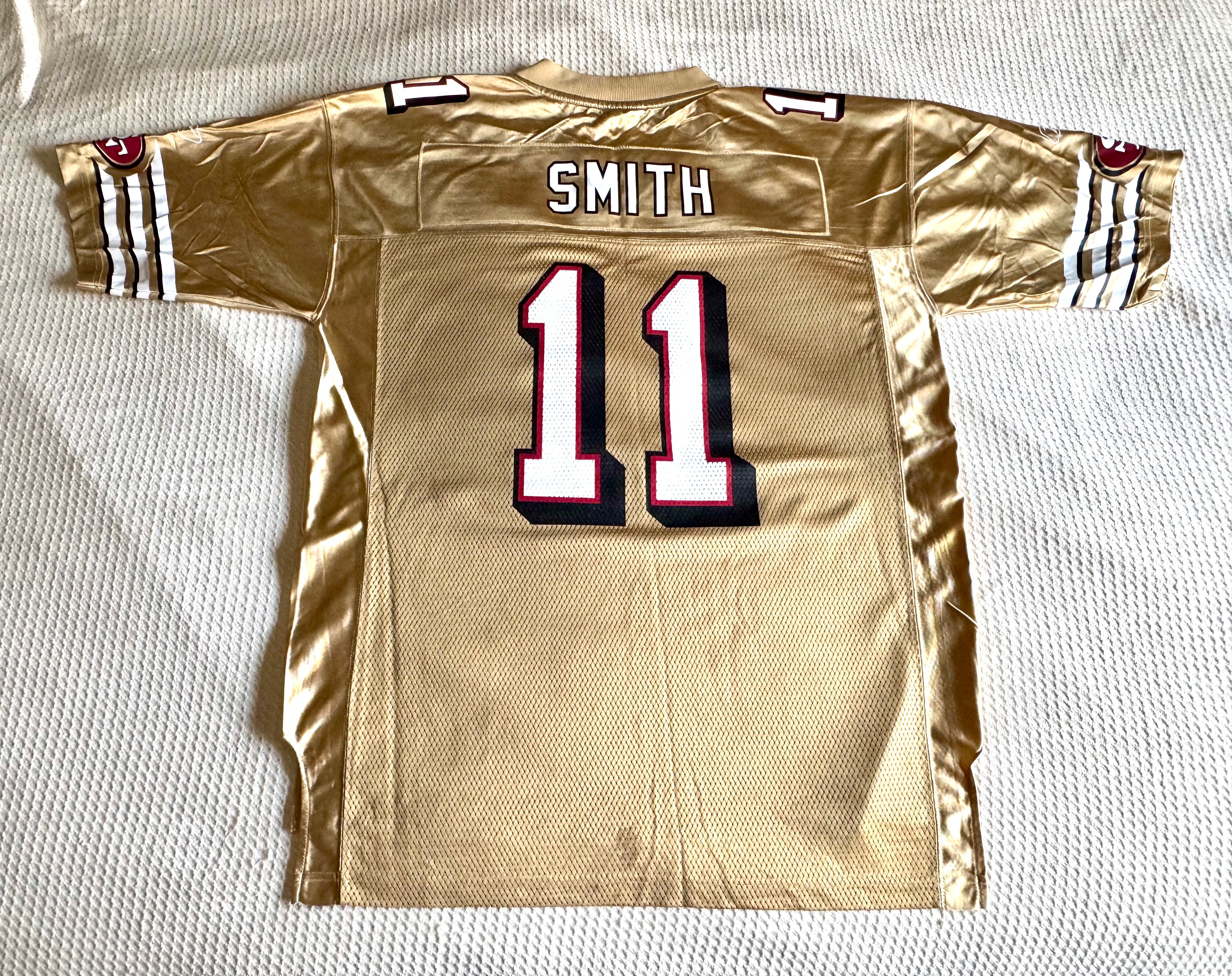 San Francisco 49ers Gold Jersey Mens (L) NFL Football Alex Smith 11 Reebok