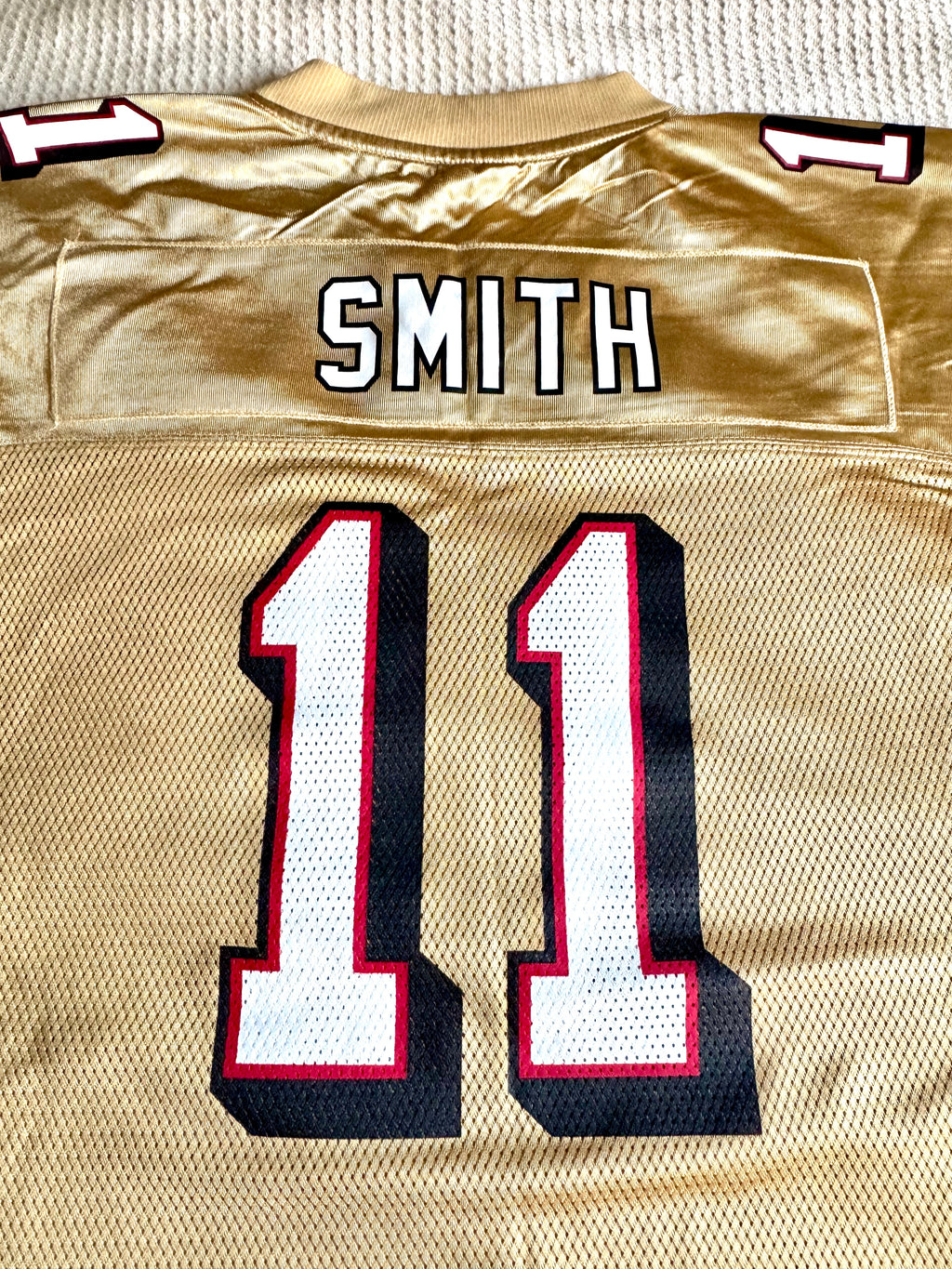 San Francisco 49ers Gold Jersey Mens (L) NFL Football Alex Smith 11 Reebok