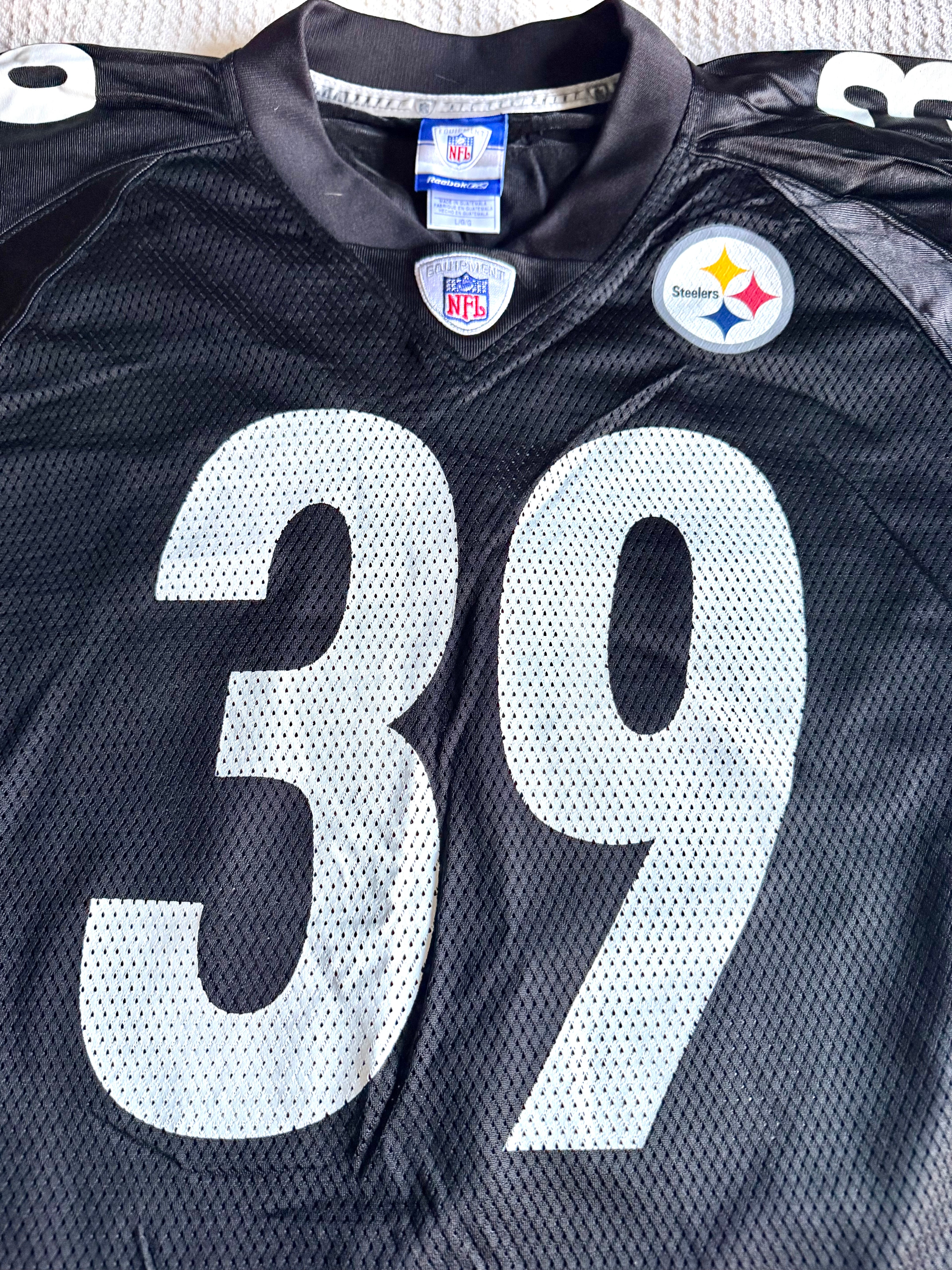 Pittsburgh Steelers Willie Parker #39 NFL Team Apparel Men's (L) Black Jersey
