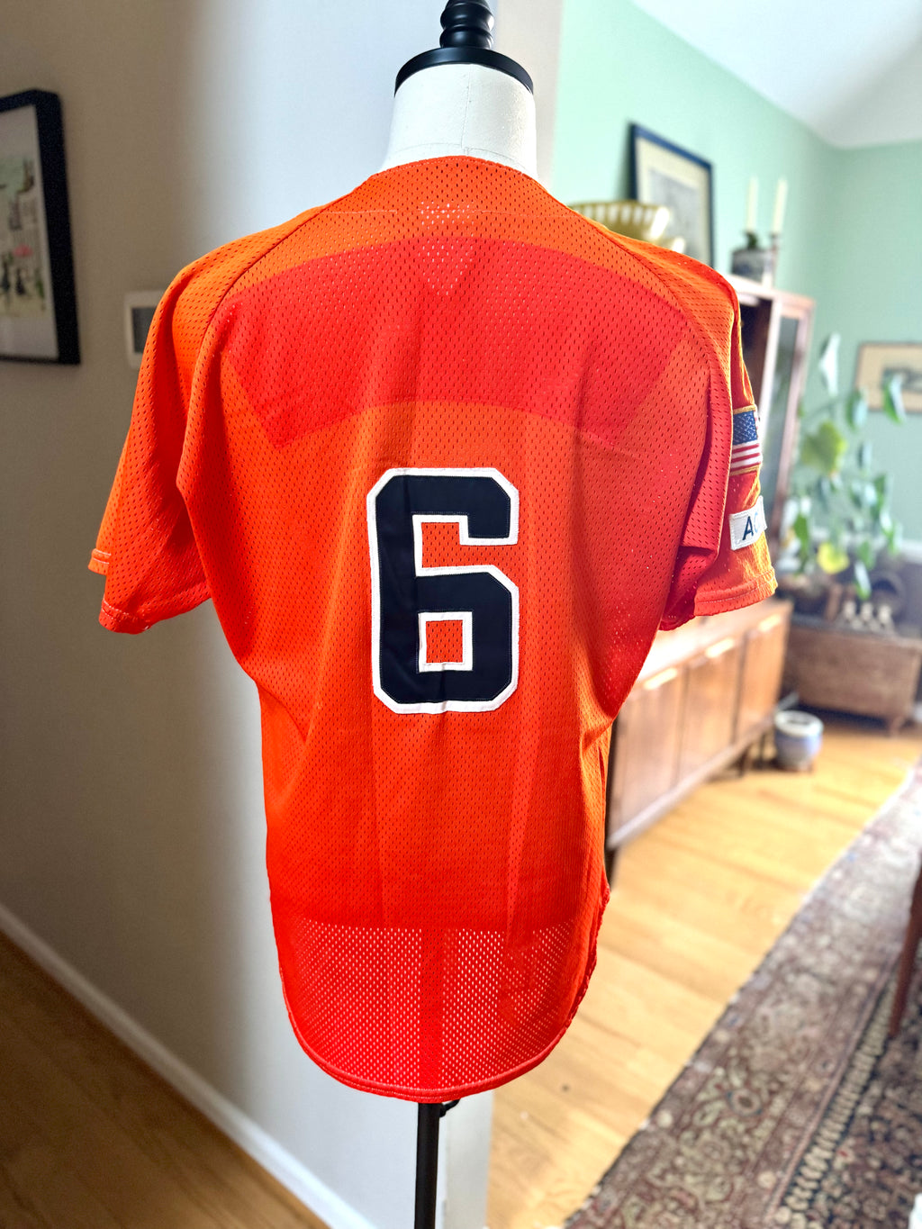 UVA Cavaliers Rawlings No.6 Baseball Jersey | Orange Virginian Cavaliers Jersey Size 42