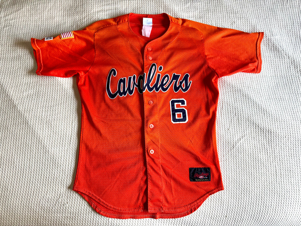 UVA Cavaliers Rawlings No.6 Baseball Jersey | Orange Virginian Cavaliers Jersey Size 42