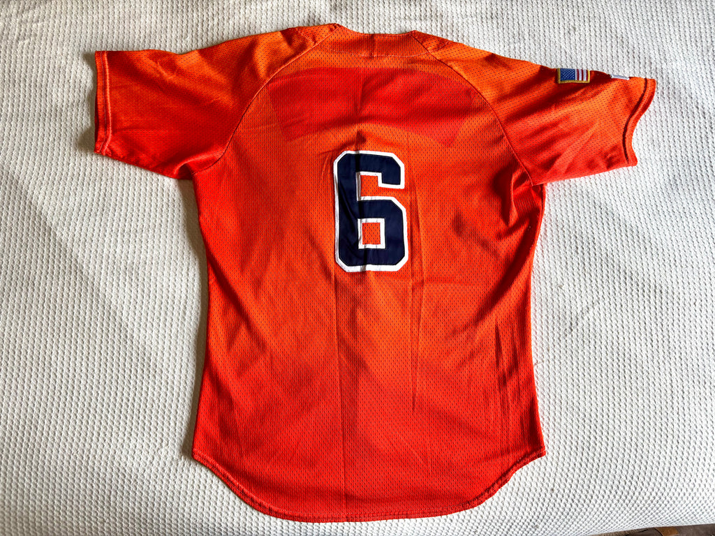 UVA Cavaliers Rawlings No.6 Baseball Jersey | Orange Virginian Cavaliers Jersey Size 42