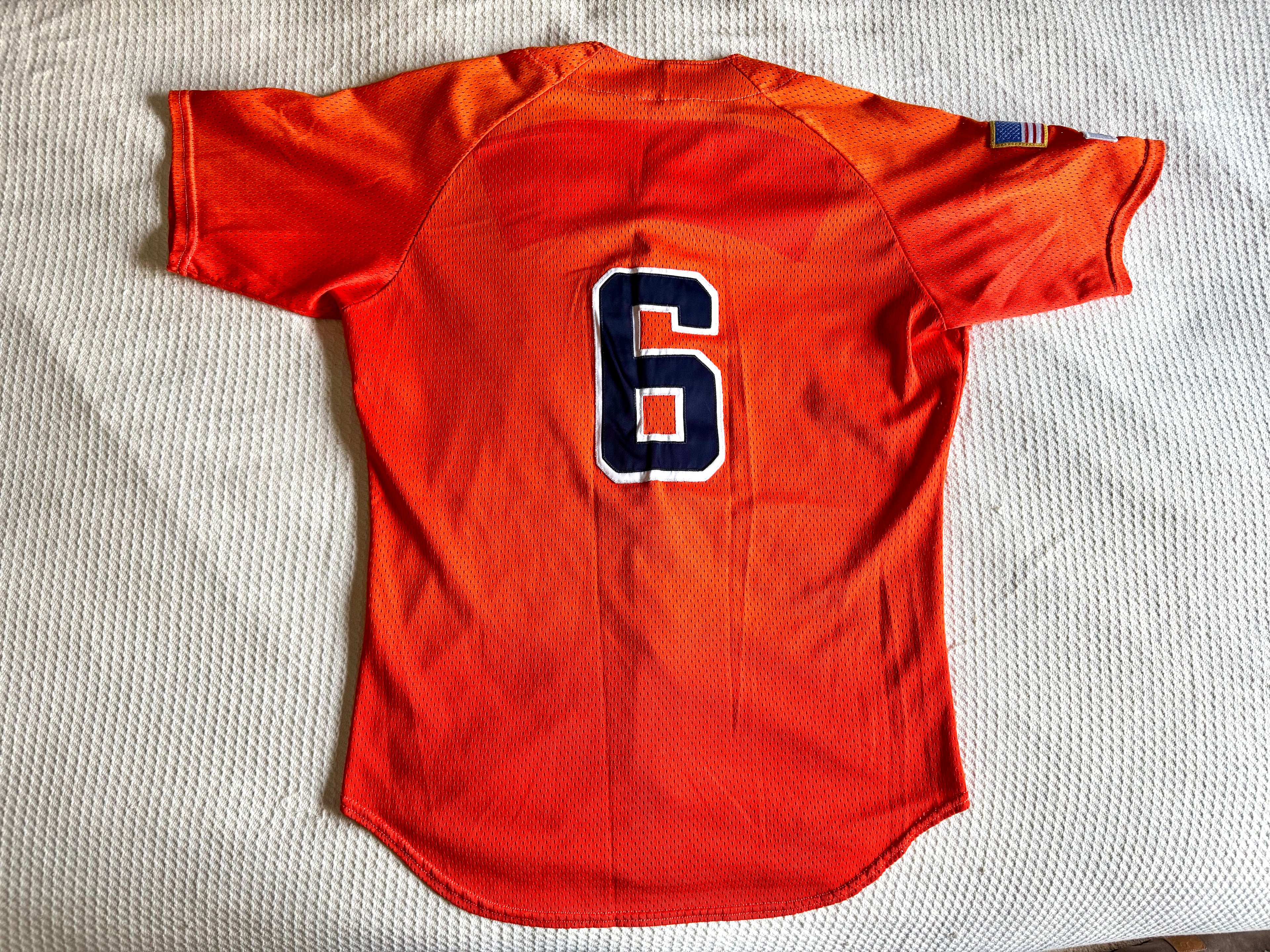 UVA Cavaliers Rawlings No.6 Baseball Jersey | Orange Virginian Cavaliers Jersey Size 42
