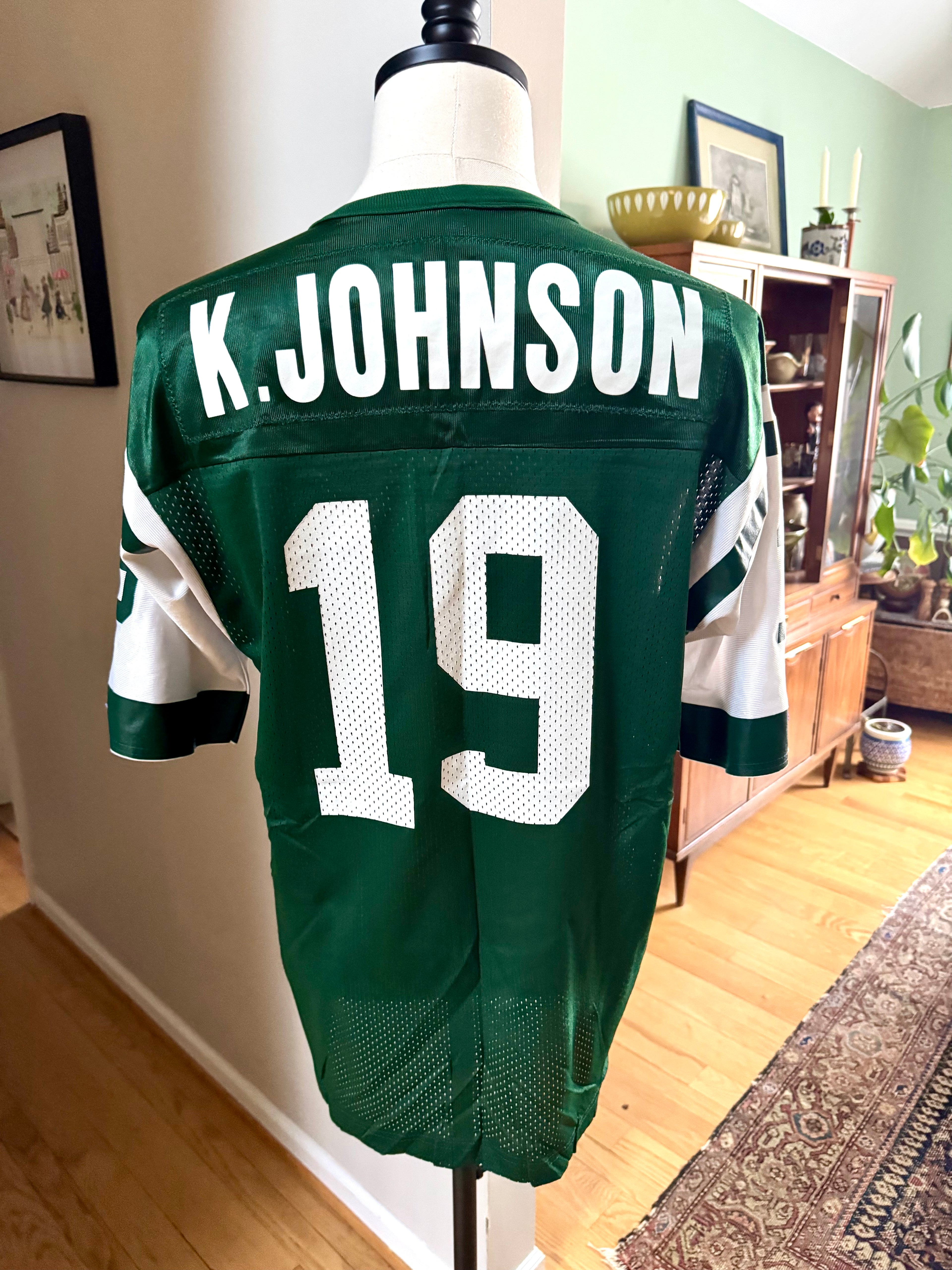 Champion Keyshawn Johnson No. 19 New York Jets (Size LG) Football Jersey
