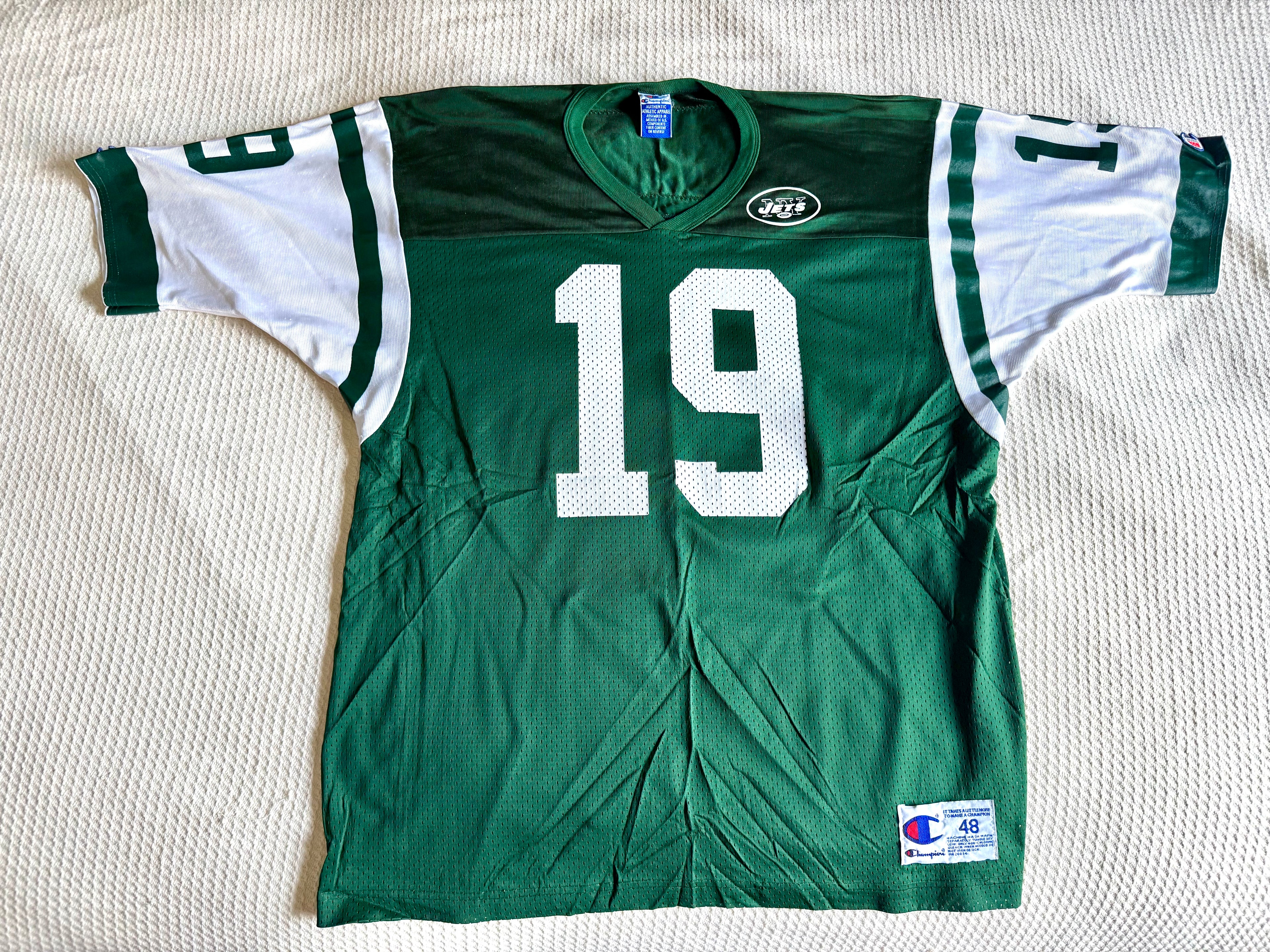 Champion Keyshawn Johnson No. 19 New York Jets (Size LG) Football Jersey