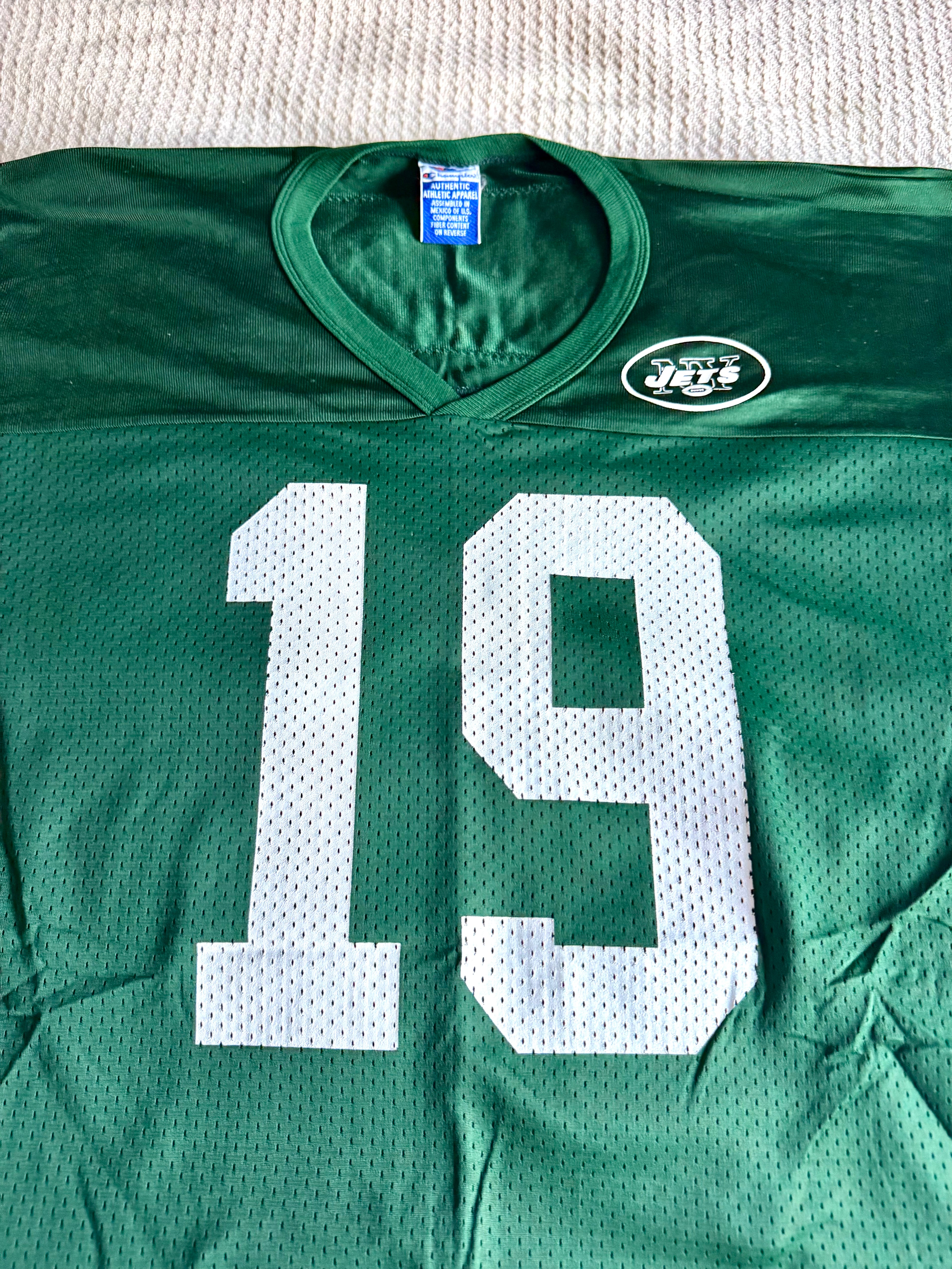 Champion Keyshawn Johnson No. 19 New York Jets (Size LG) Football Jersey