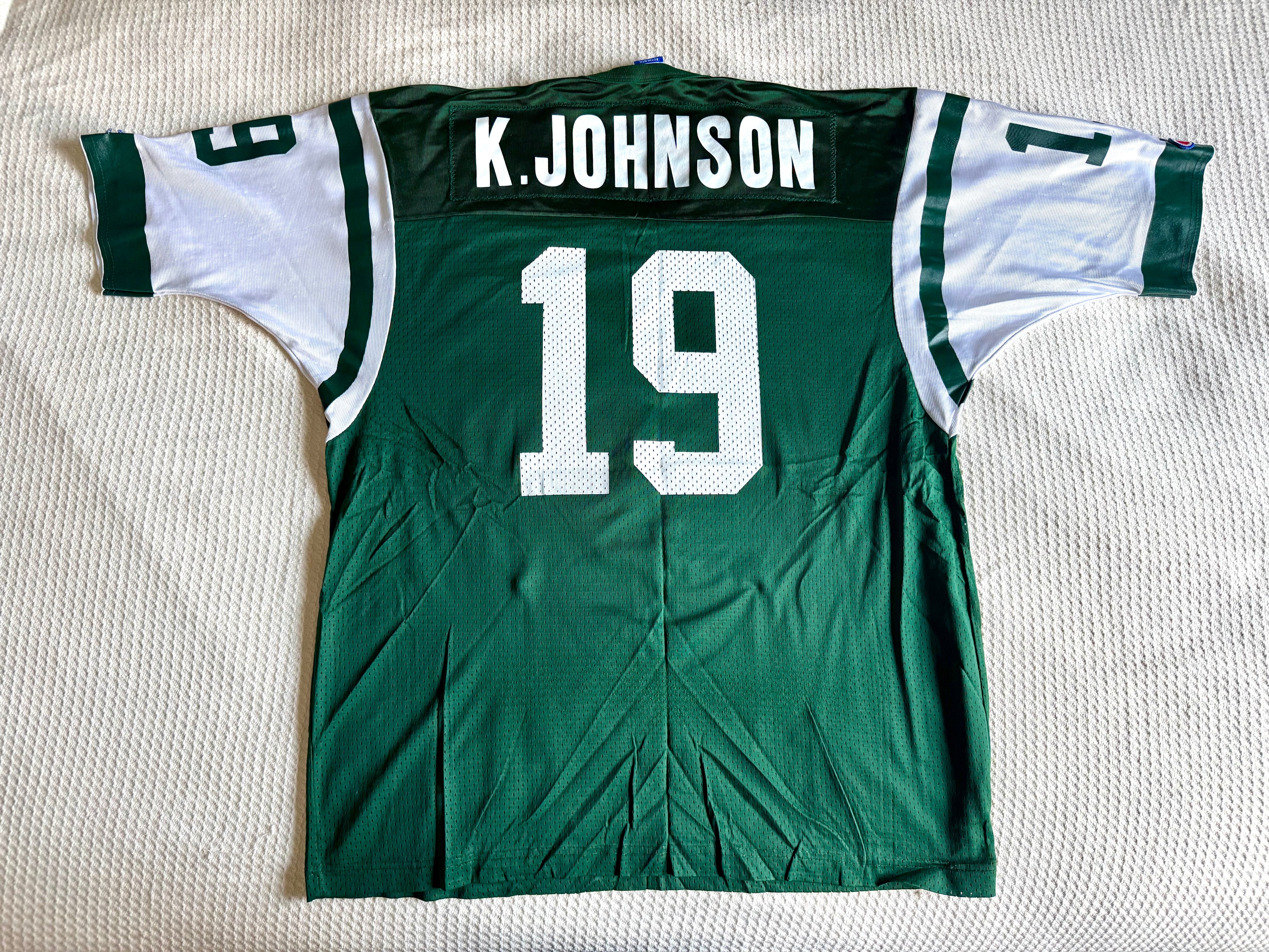 Champion Keyshawn Johnson No. 19 New York Jets (Size LG) Football Jersey