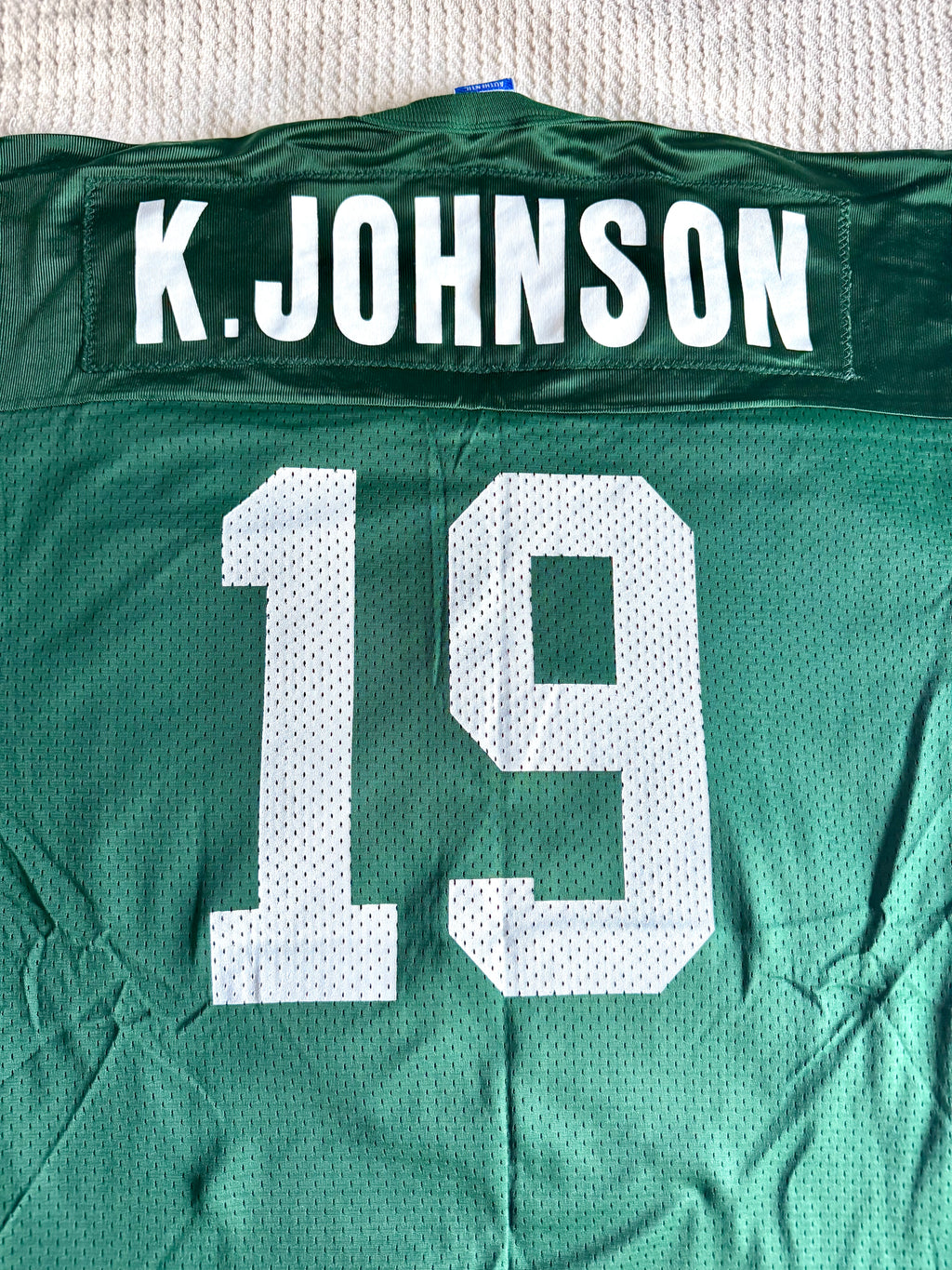 Champion Keyshawn Johnson No. 19 New York Jets (Size LG) Football Jersey