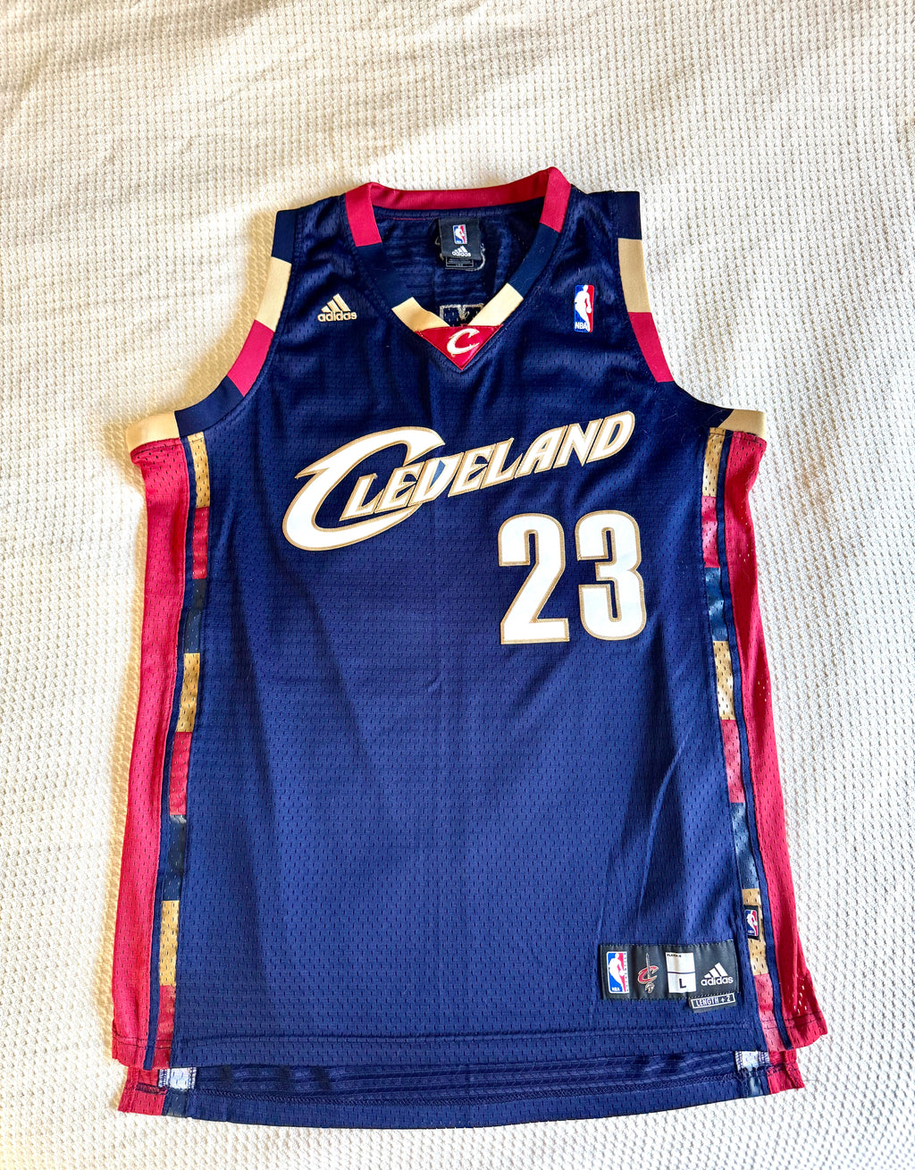 ADIDAS LeBron James Stitched Cleveland Cavaliers NBA Jersey L Rare Style
