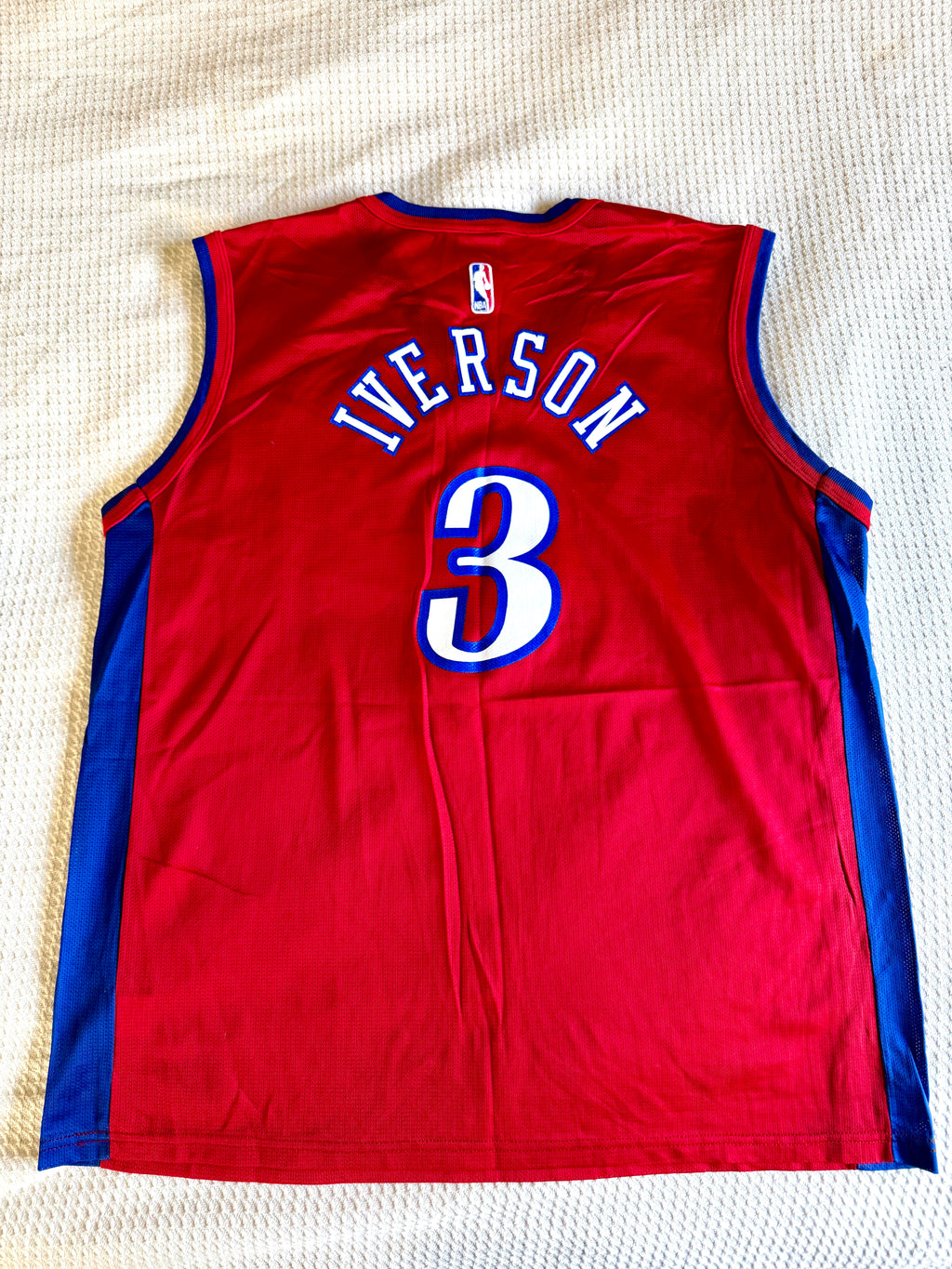 Vtg 1990s Philadelphia 76ers Allen Iverson Champion Basketball Jersey 44 Large