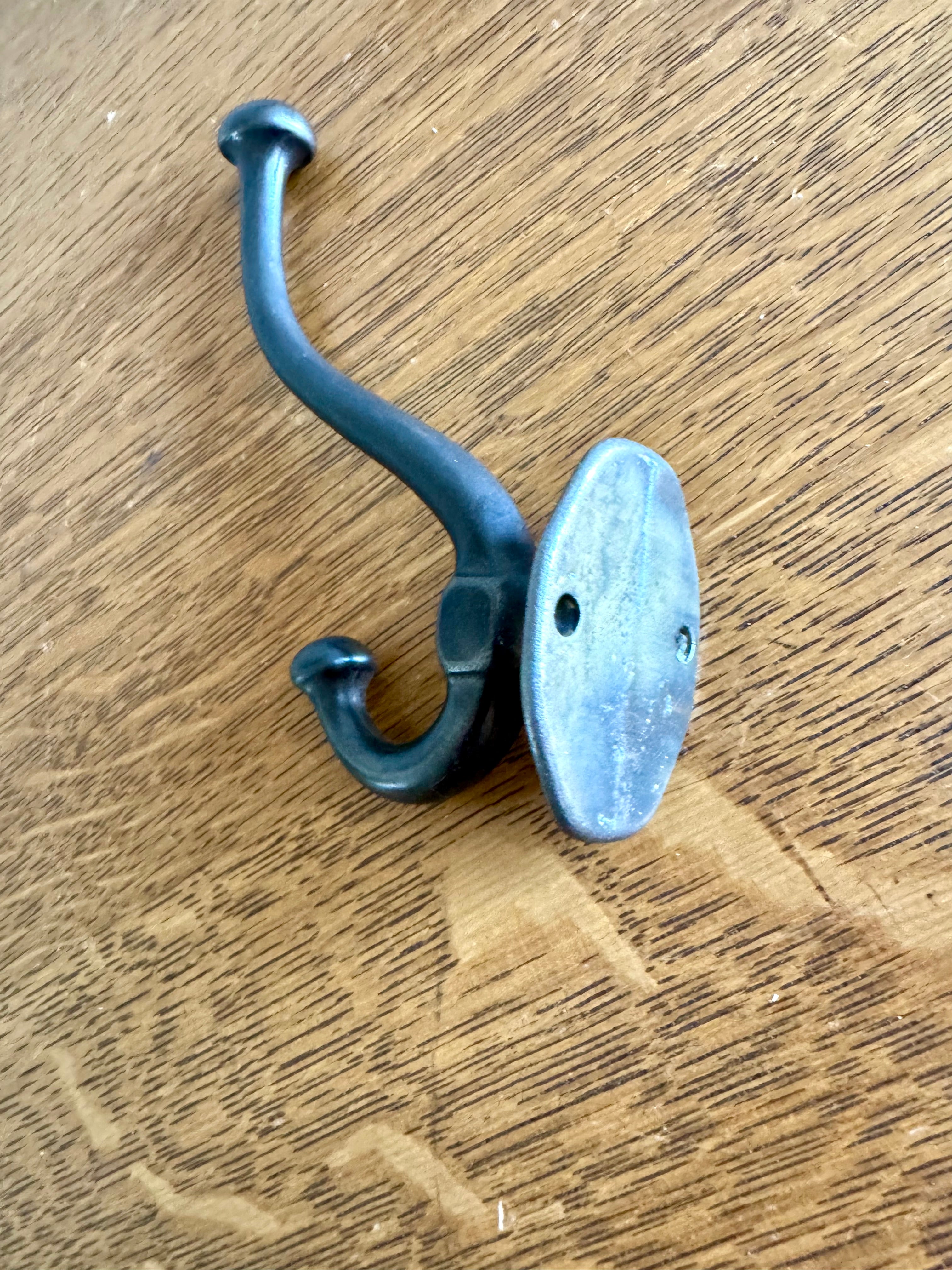 Antique Cast Iron Wardrobe Hooks| Cast Iron Wall Hooks | Salvage Double Hooks | Antique Coat Hooks | Set of 3 Wardrobe Hooks