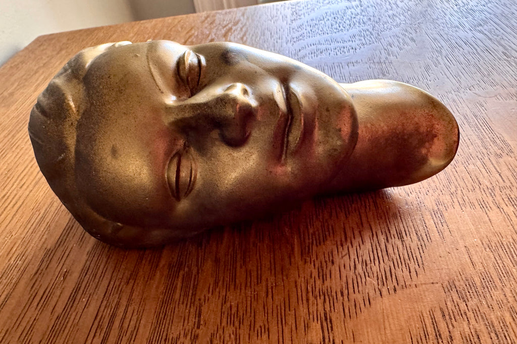 Vtg Art Deco Signed Frankart Female Head Cast Metal Wall Hanging