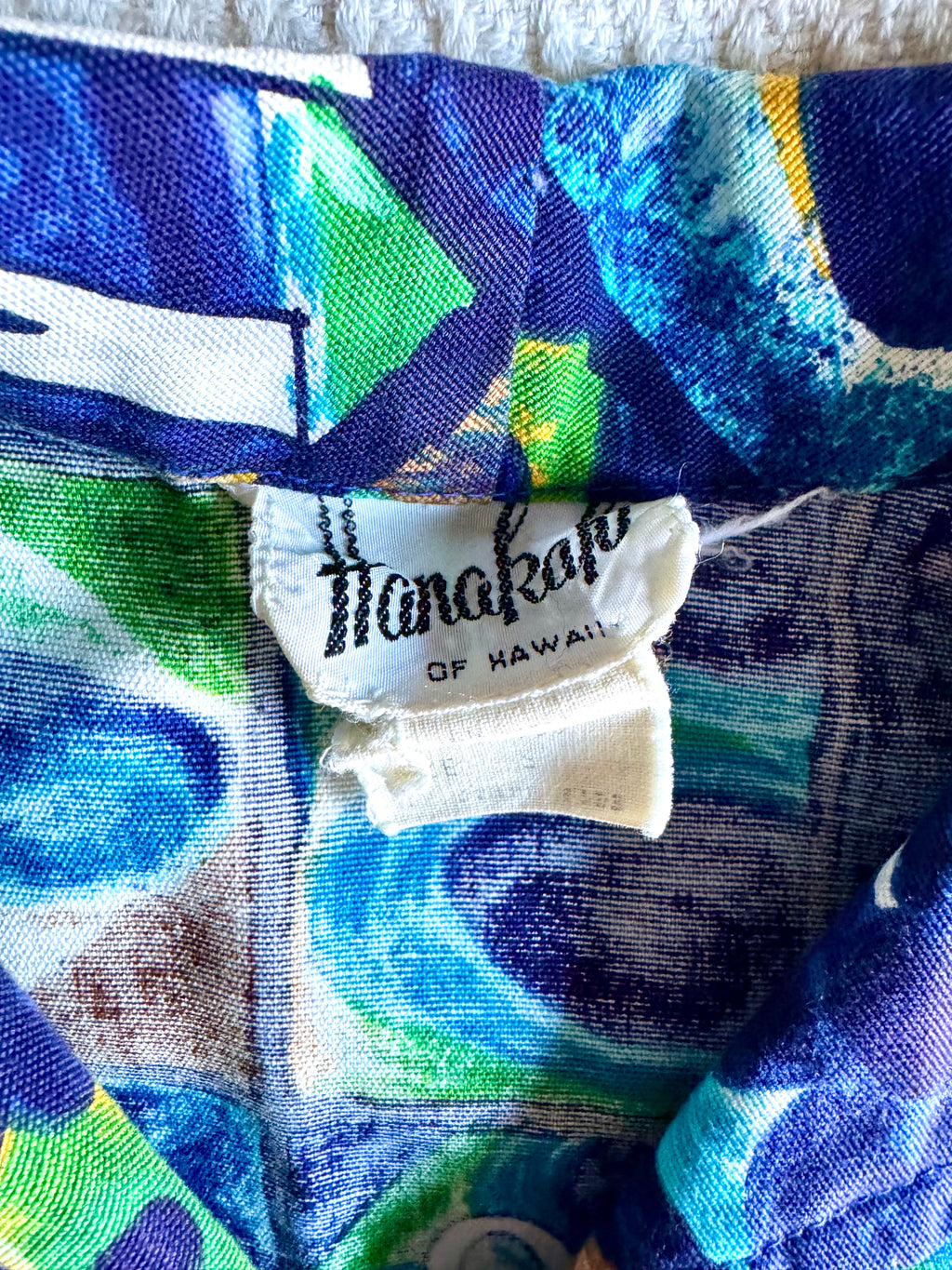 1960s Hawaiian McDonalds Uniform Shirt - Hawaiian Barkcloth By Hanakaki