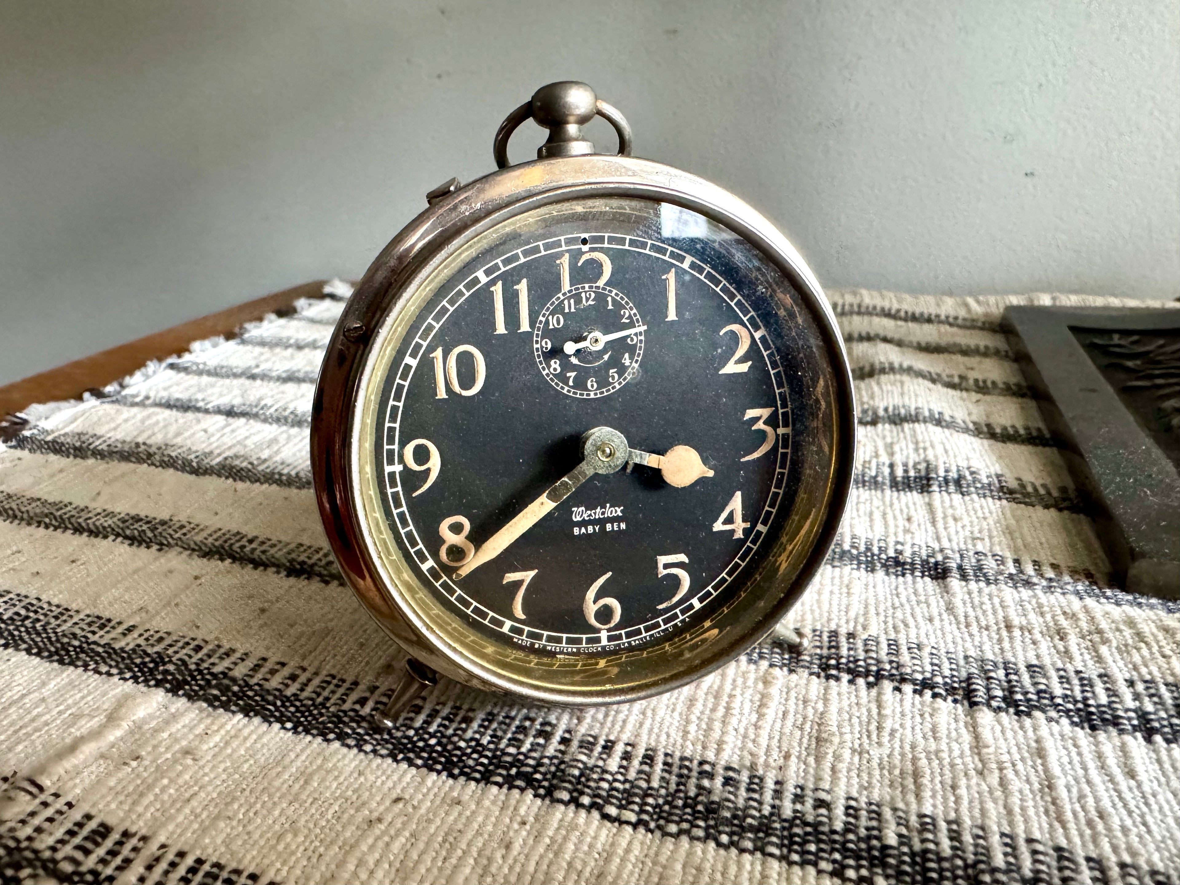 Antique 1919 Westclox Baby Ben Style 1 Luminous Alarm Clock