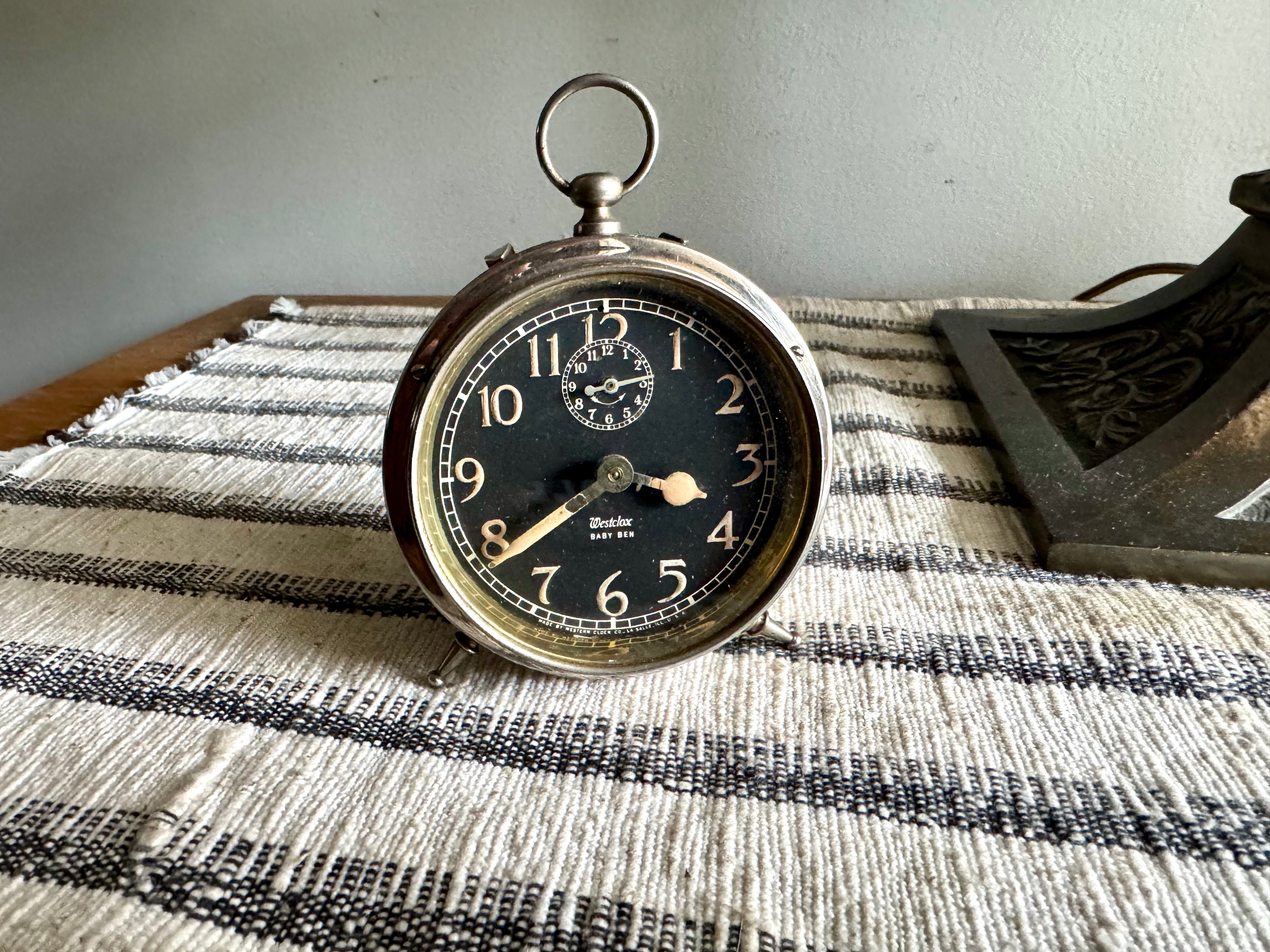 Antique 1919 Westclox Baby Ben Style 1 Luminous Alarm Clock