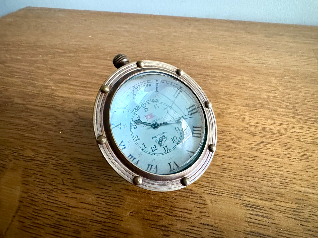 Porthole Eye of Time Bronze Desk Clock | Nautical Themed Bronze Desk Clock