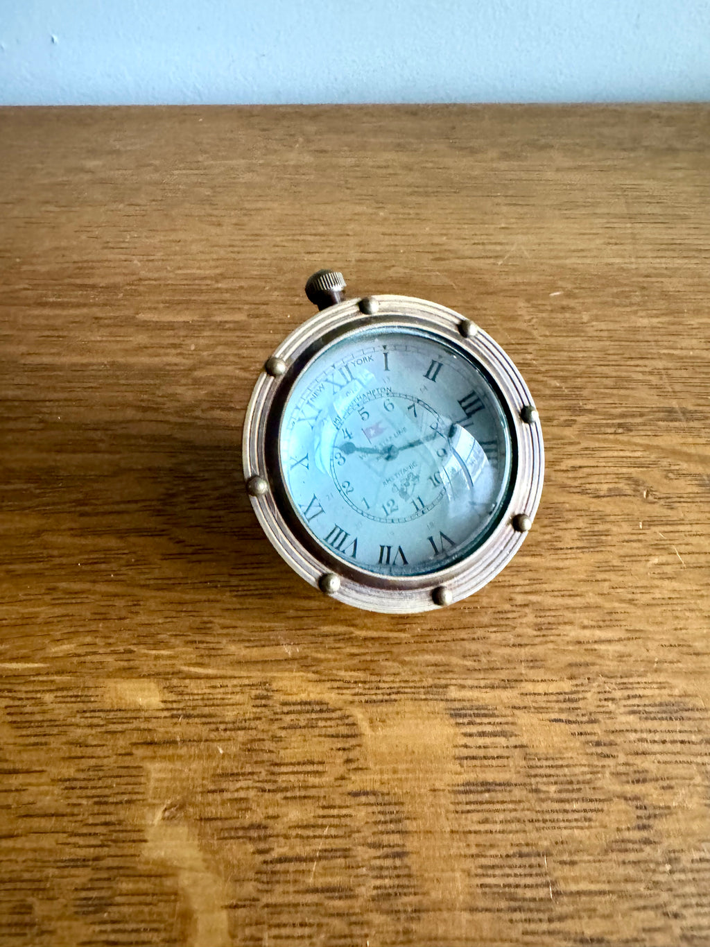 Porthole Eye of Time Bronze Desk Clock | Nautical Themed Bronze Desk Clock