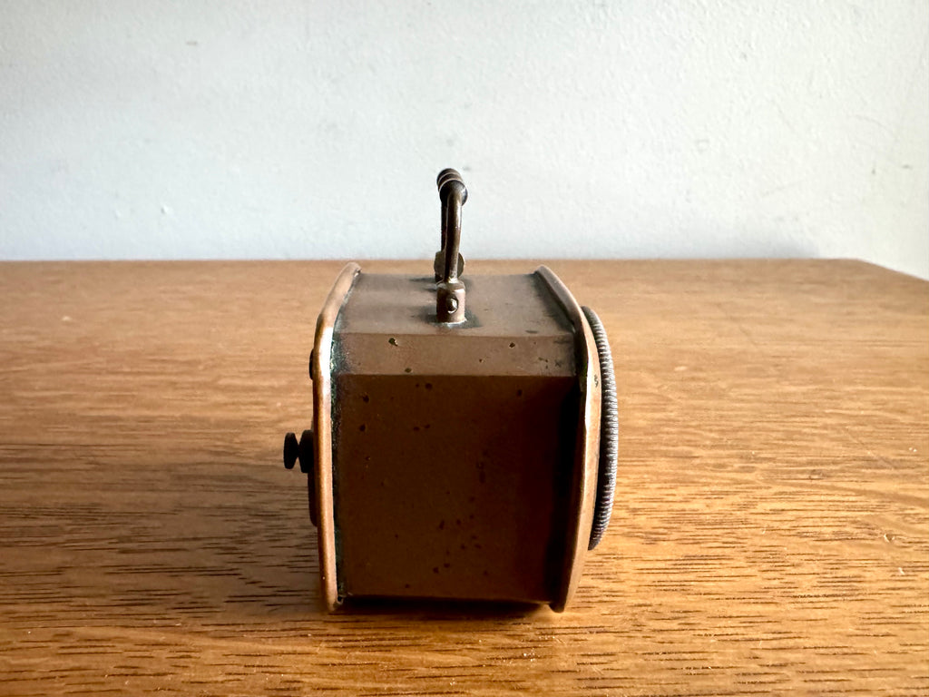 1900's German Traveling Alarm Clock | Antique Copper DRP & GM 2" Cubed Alarm Clock