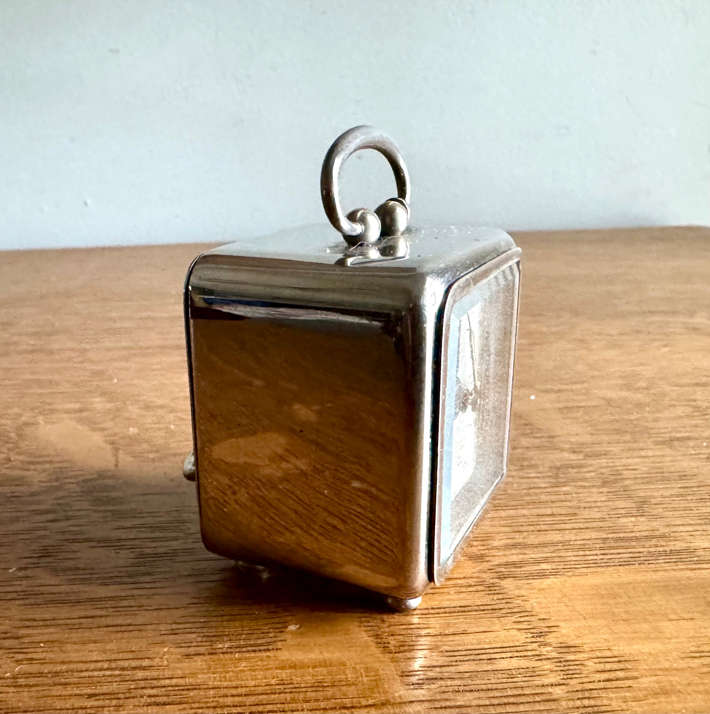 1930's Miniature Chrome Alarm Clock | Chrome Art Deco Traveling Alarm Clock