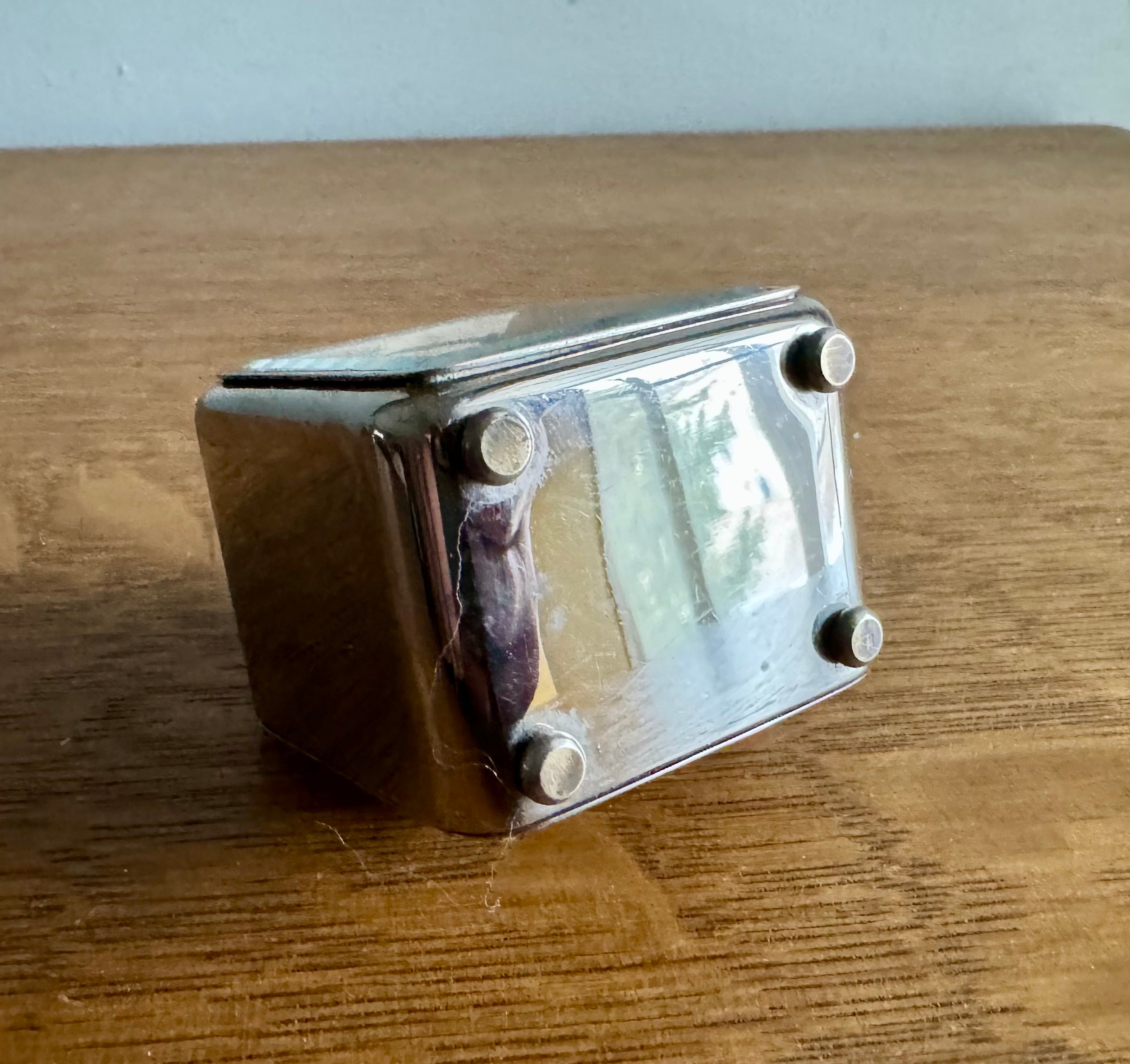 1930's Miniature Chrome Alarm Clock | Chrome Art Deco Traveling Alarm Clock