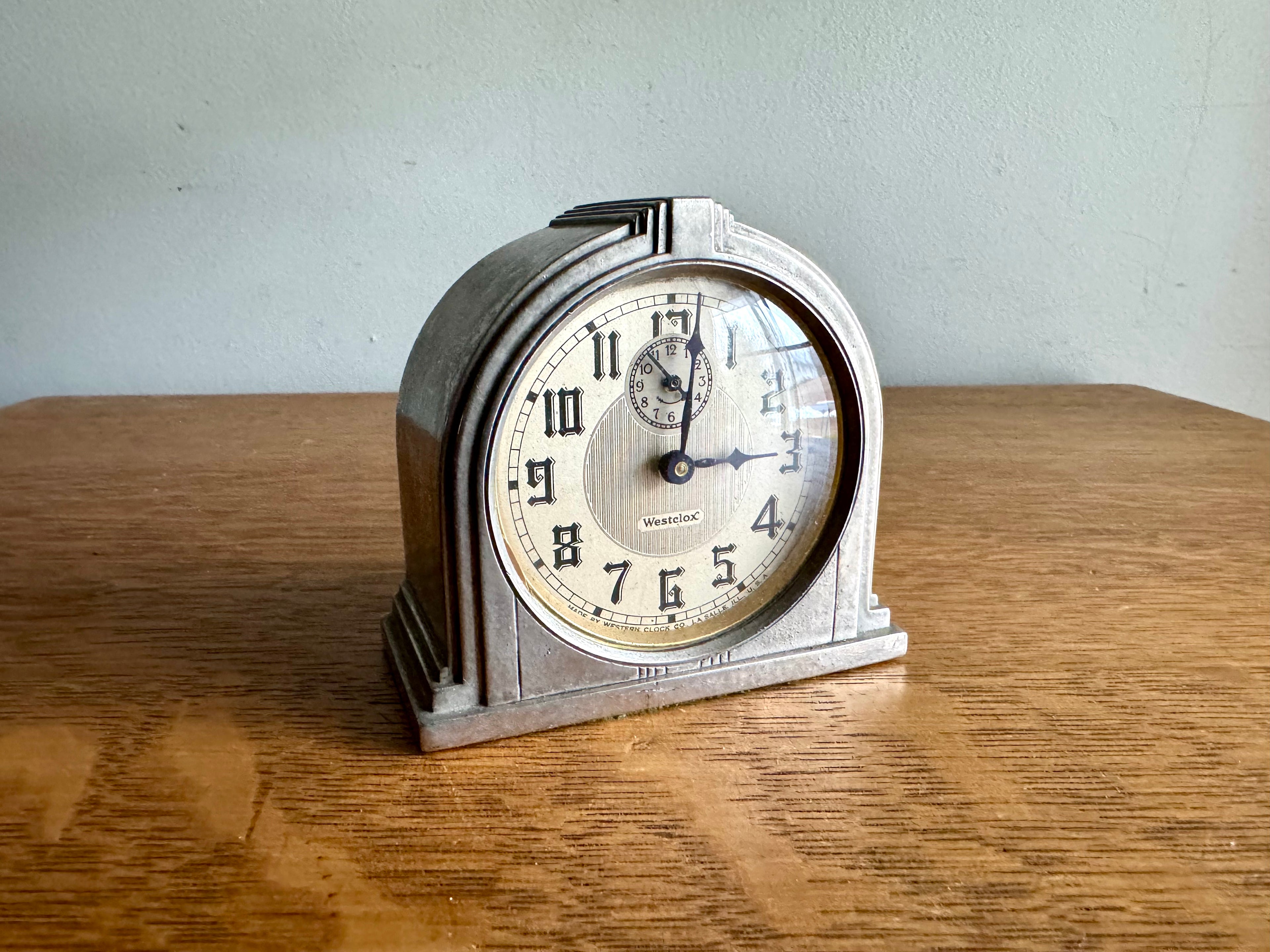1930's Westclox La Salle Dura Clock | Art Deco Westclox 61d Clock