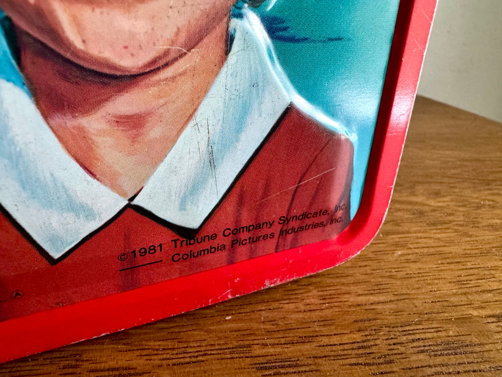 1981 Orphan Annie Lunch Box By Aladdin | Distressed Annie Lunch Pale