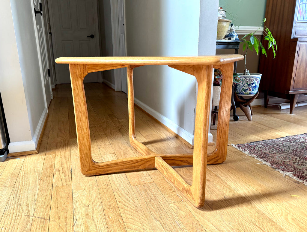 Vtg MCM LANE Altavista Walnut Finish Side End Table | Lane X Base End Table