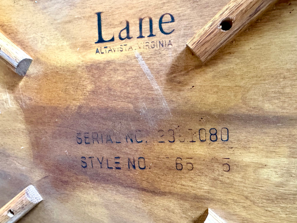Vtg MCM LANE Altavista Walnut Finish Side End Table | Lane X Base End Table