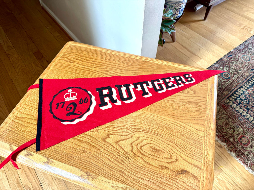 1950's Rutgers 30" Wool Felt Pennant By Chicago Pennant Company