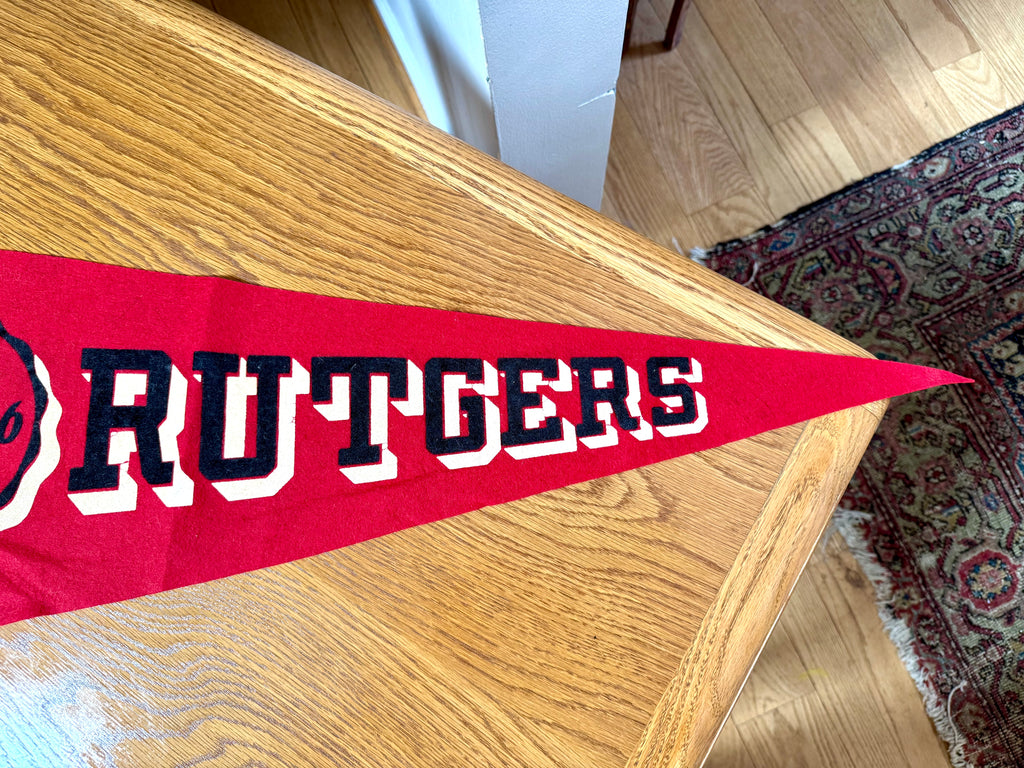 1950's Rutgers 30" Wool Felt Pennant By Chicago Pennant Company