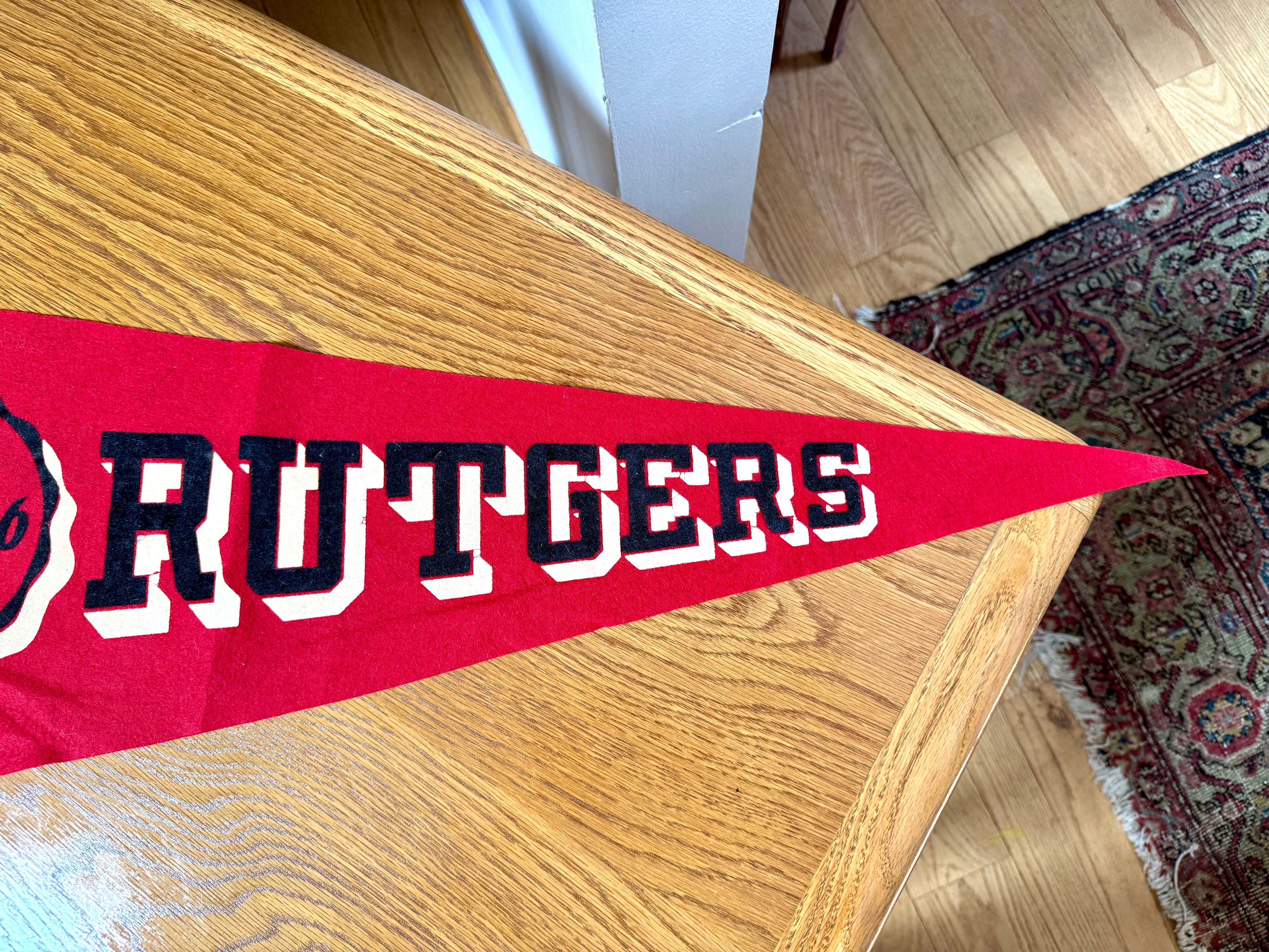 1950's Rutgers 30" Wool Felt Pennant By Chicago Pennant Company