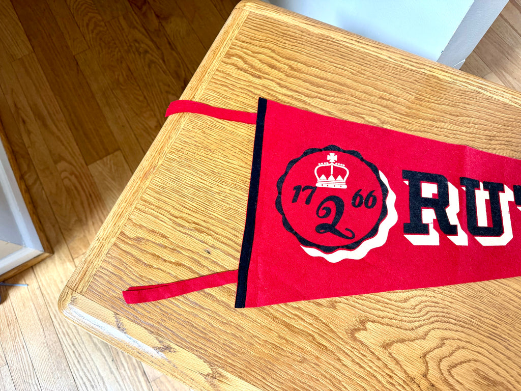 1950's Rutgers 30" Wool Felt Pennant By Chicago Pennant Company