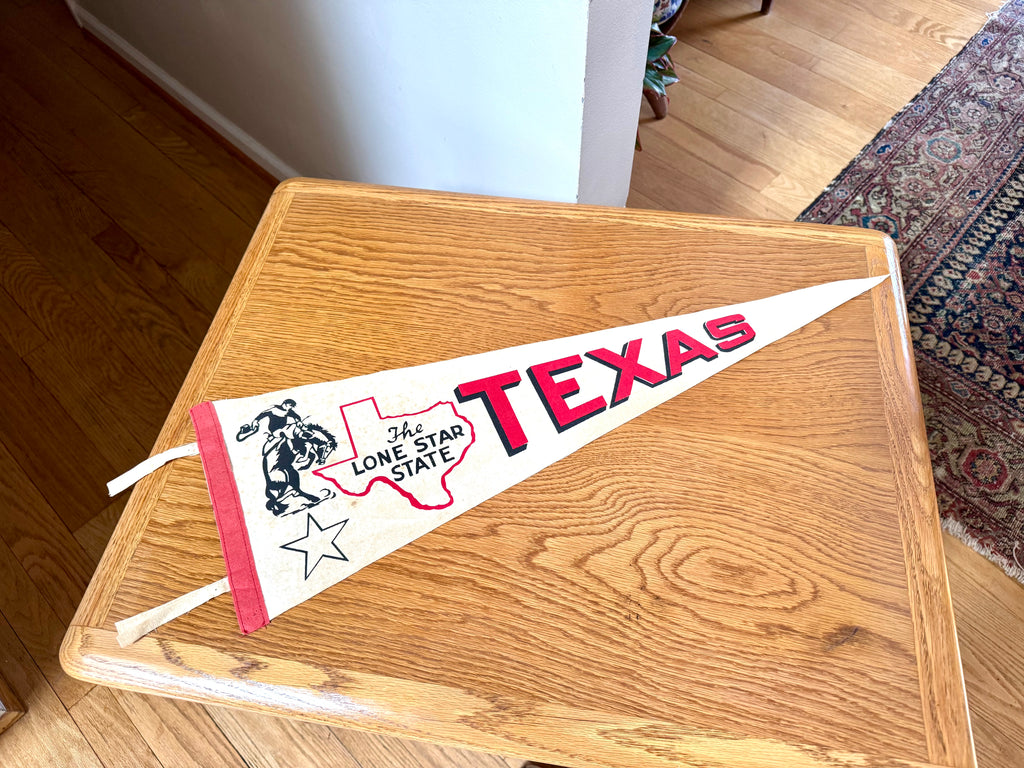 1960's Texas "The Lone Star State" 30" Felt Wool Pennant