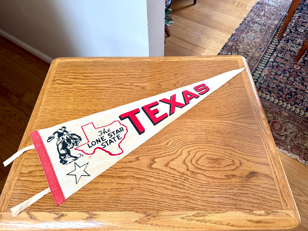 1960's Texas "The Lone Star State" 30" Felt Wool Pennant