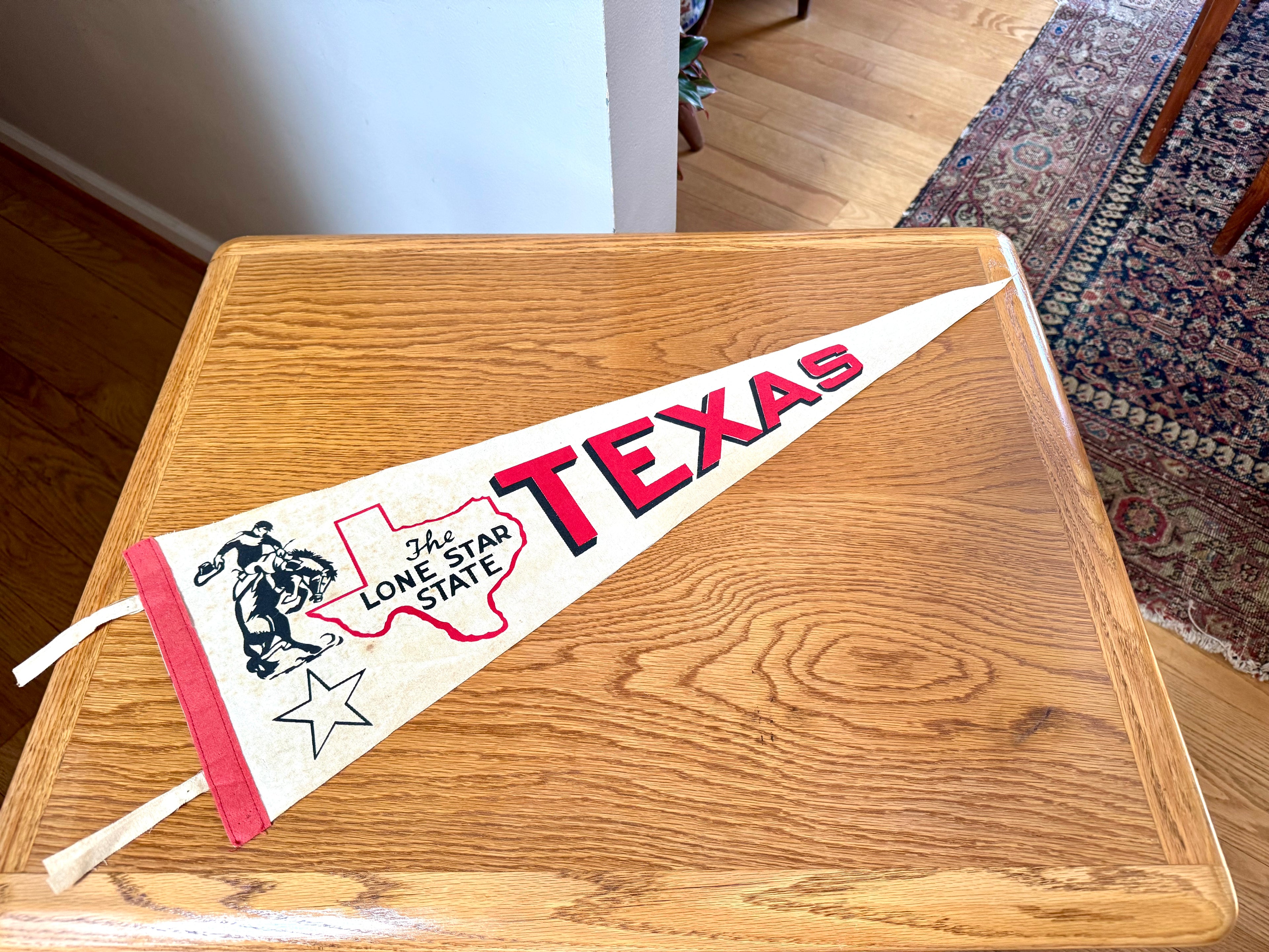 1960's Texas "The Lone Star State" 30" Felt Wool Pennant